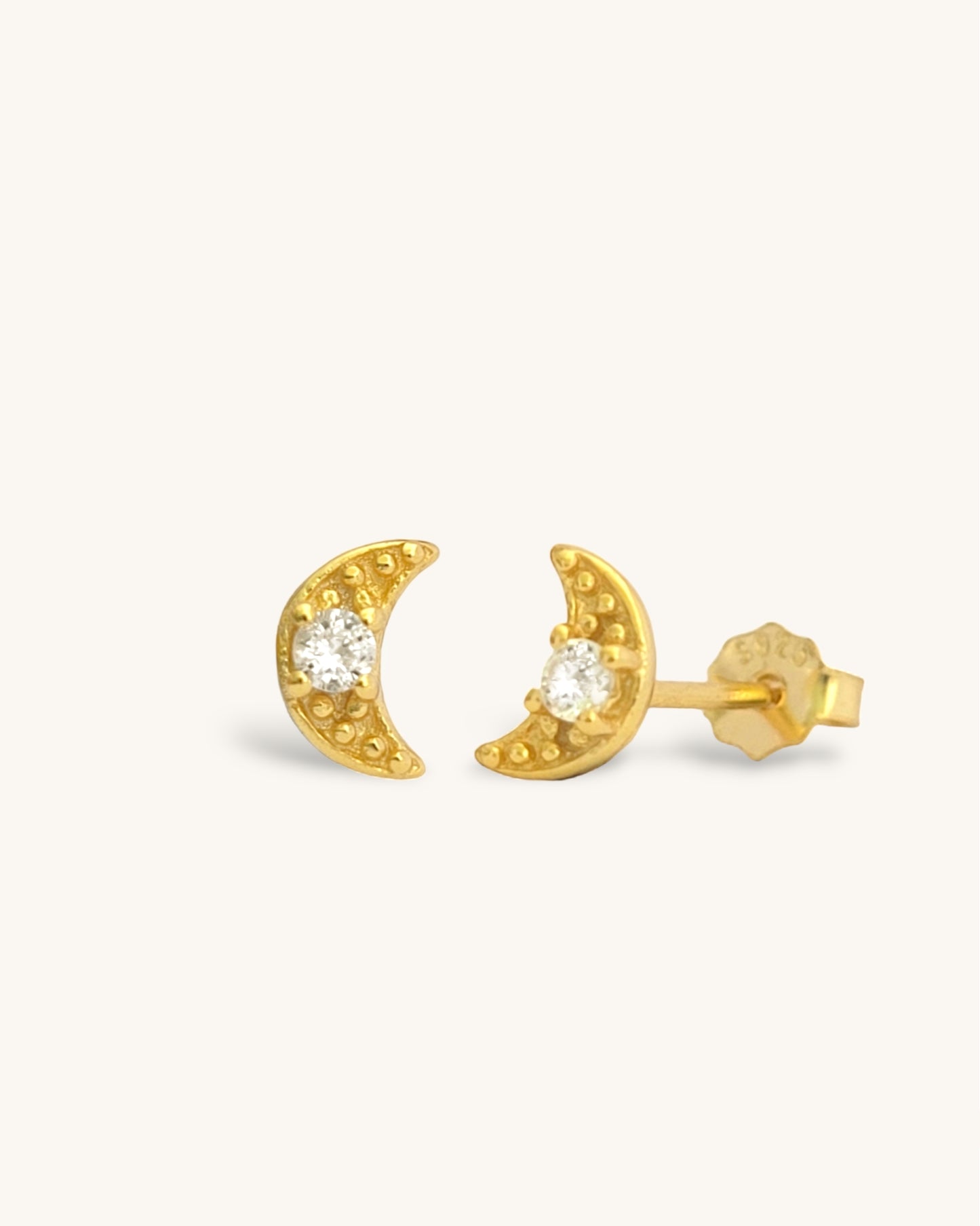 Crystal Crescent Earrings