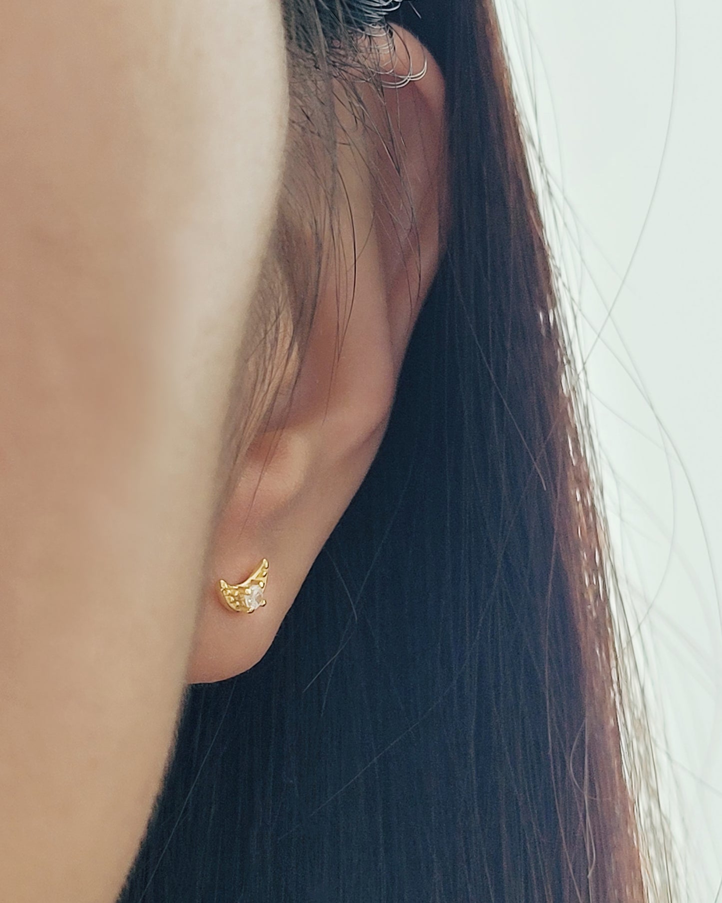 Crystal Crescent Earrings