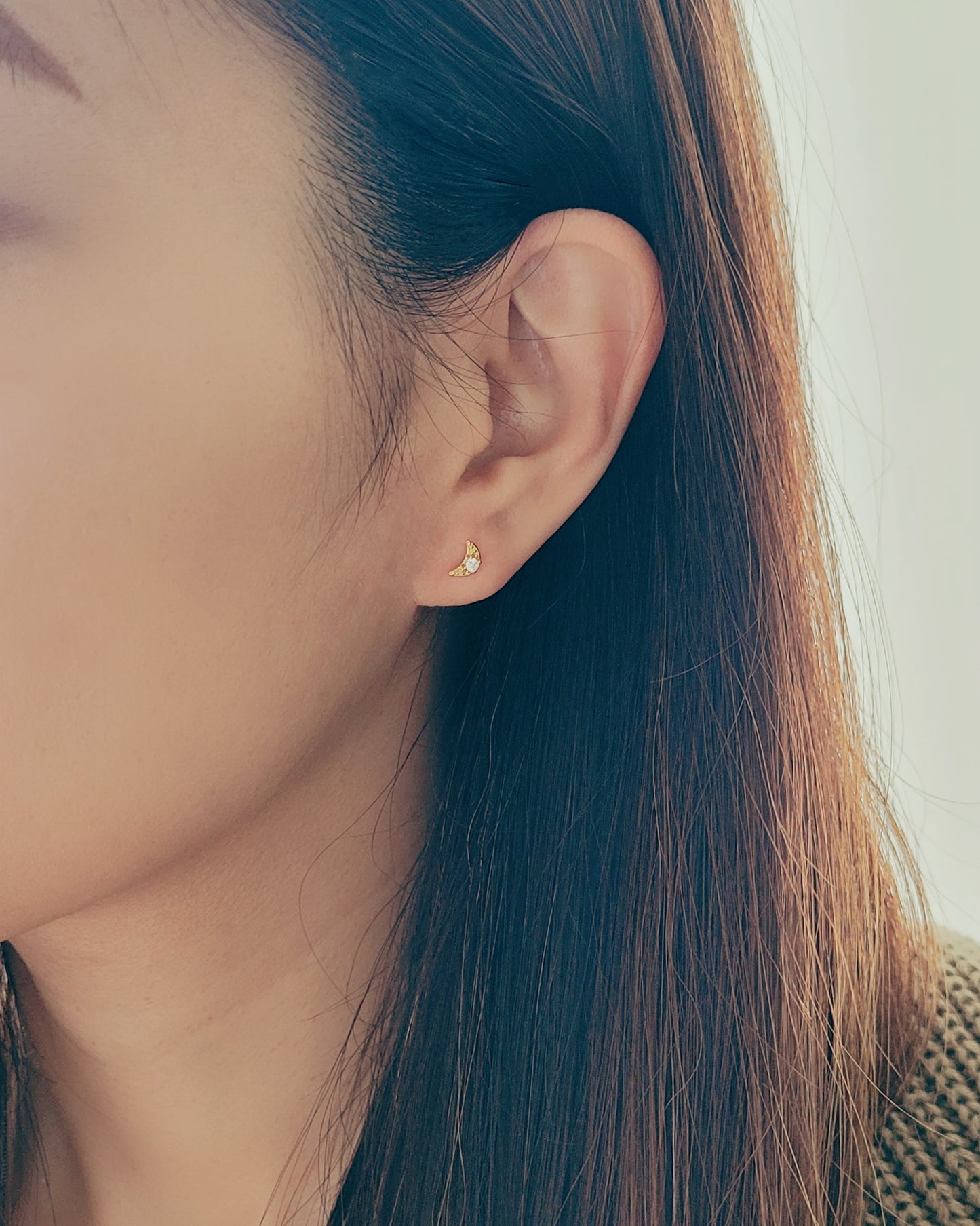 Crystal Crescent Earrings