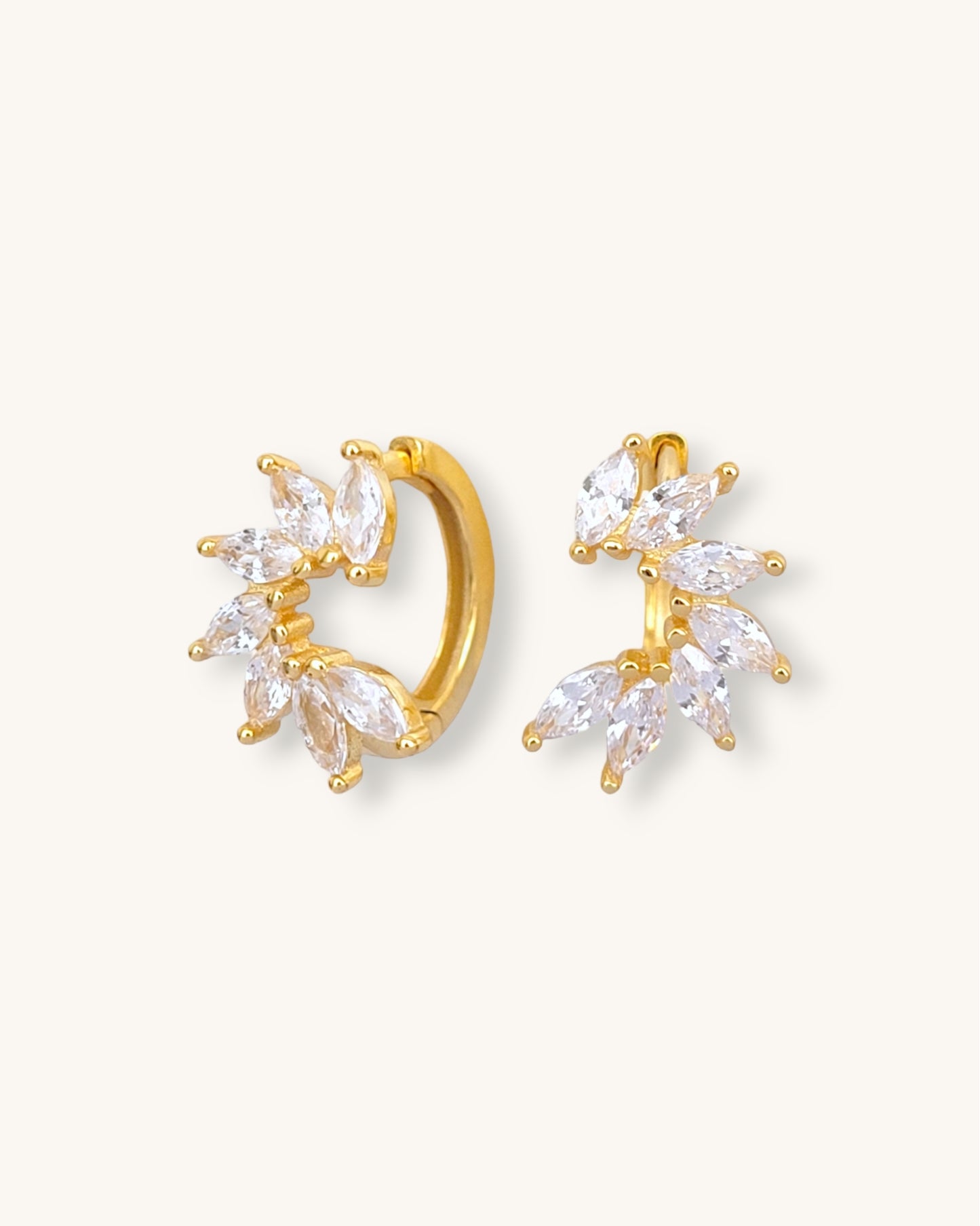 Petal Marquise Huggie Hoops