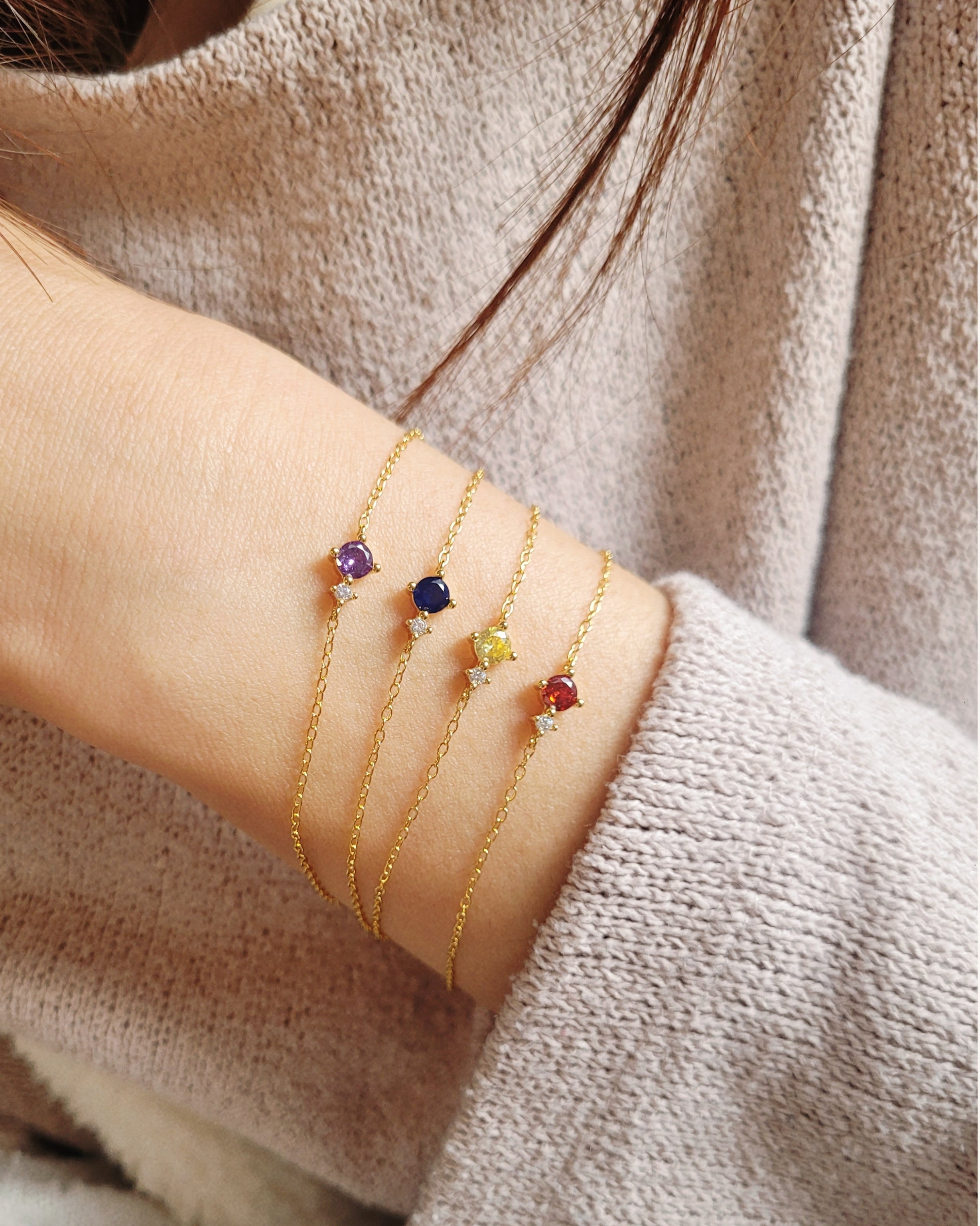 minimalist birthstone bracelet