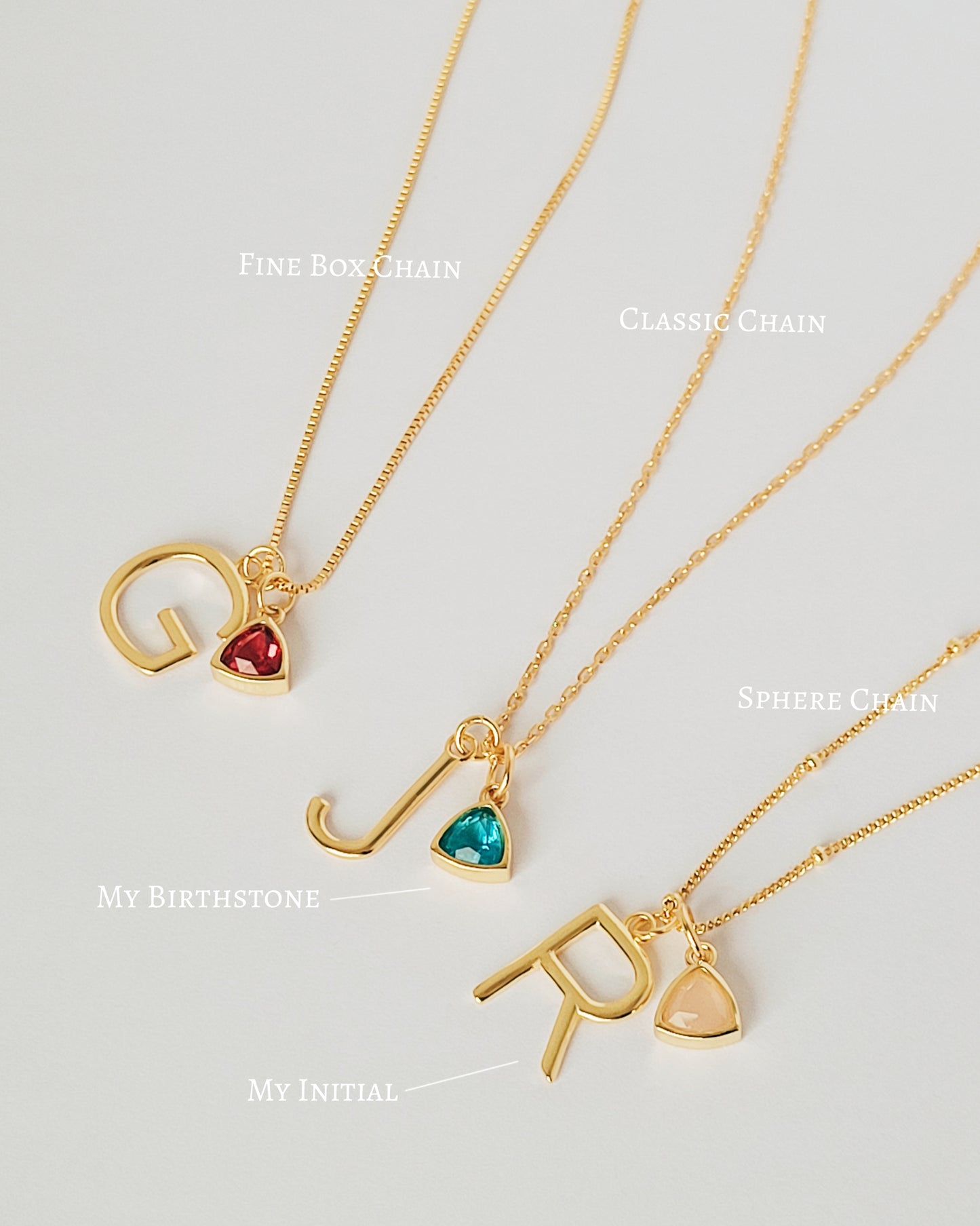 Initial Birthstone Necklace