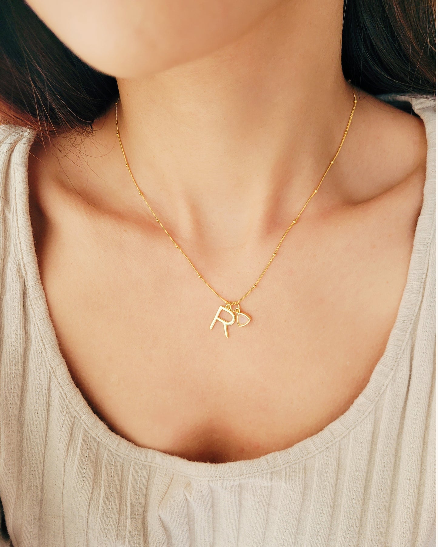 Initial Birthstone Necklace