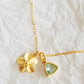 birthstone necklace with flower charm