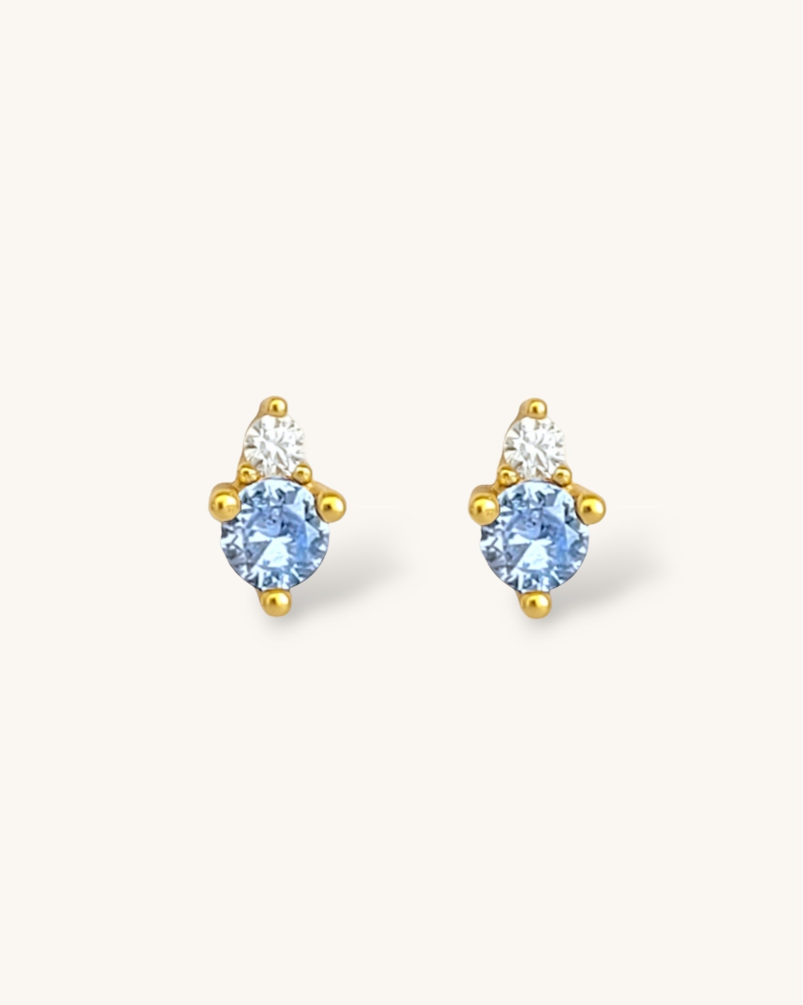 March Birthstone Stud Earrings