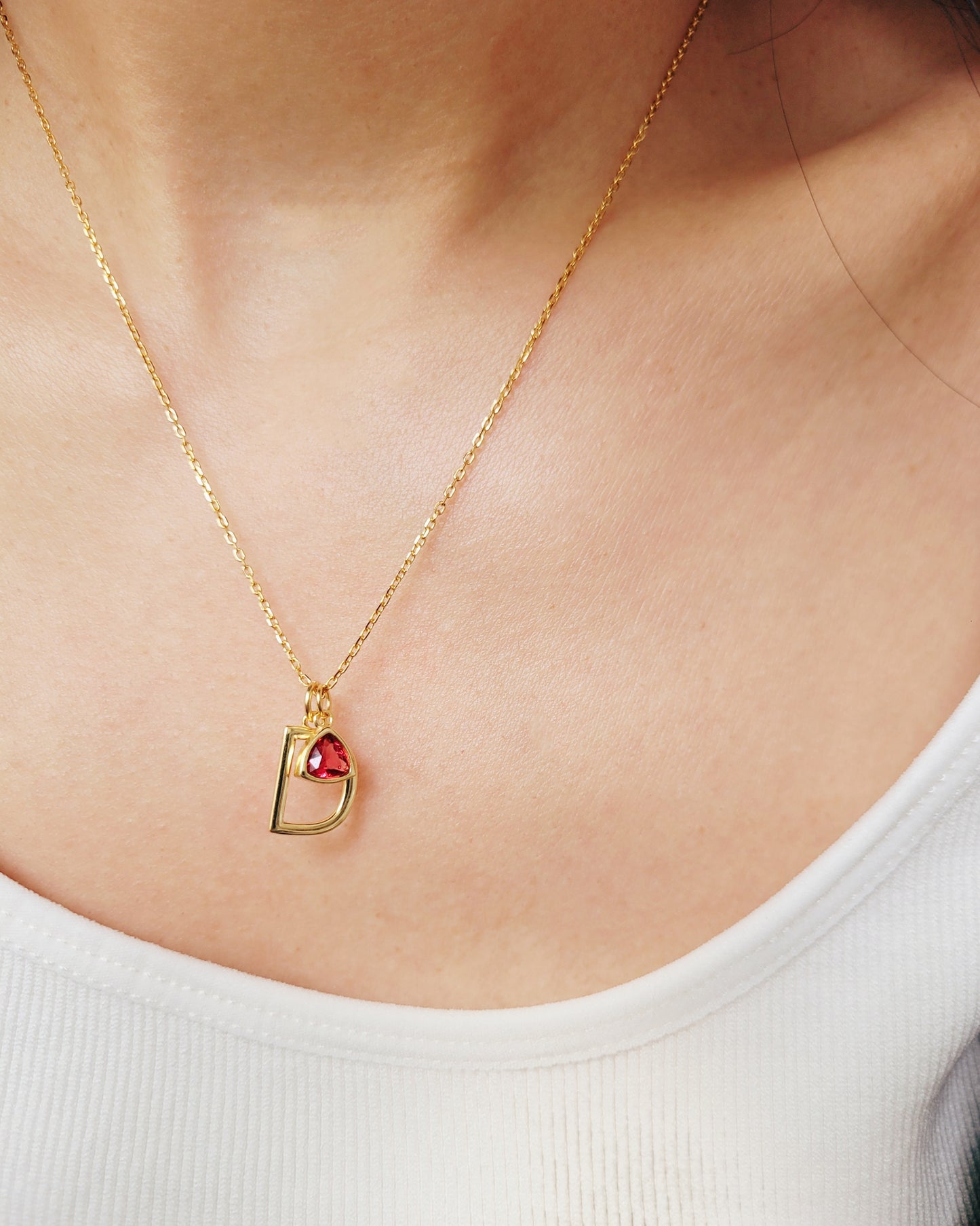Initial Birthstone Necklace