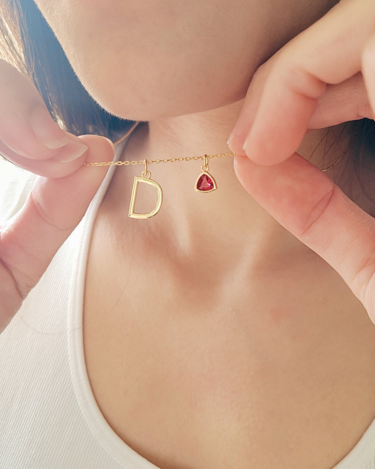 Initial Birthstone Necklace