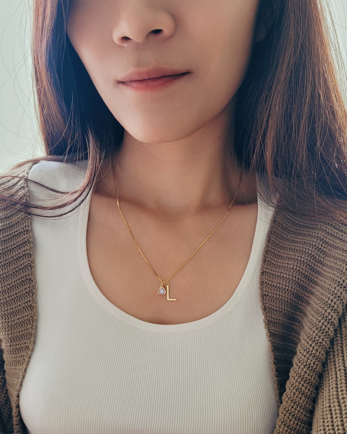 Initial Birthstone Necklace