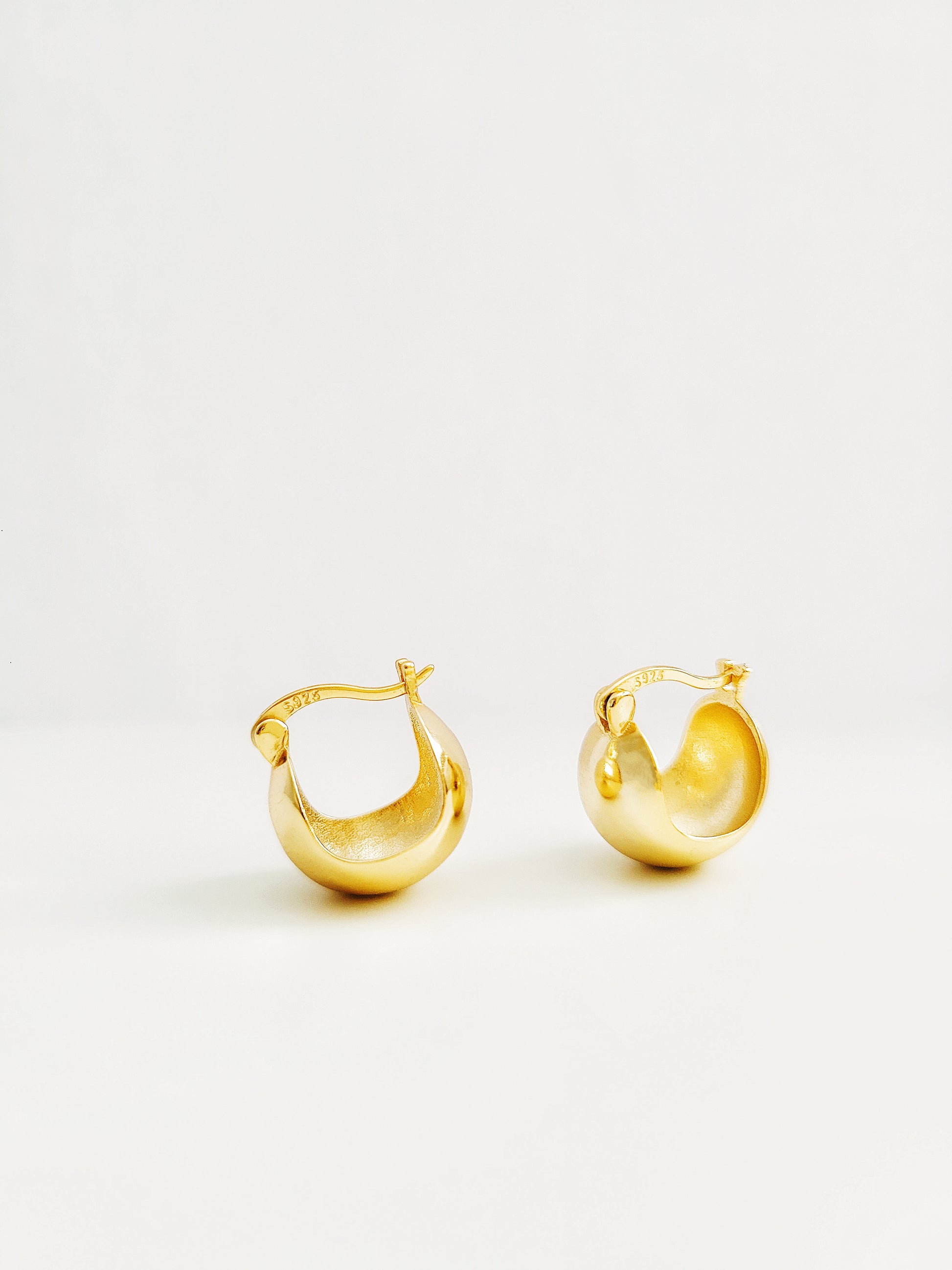 gold chubby hoop earrings