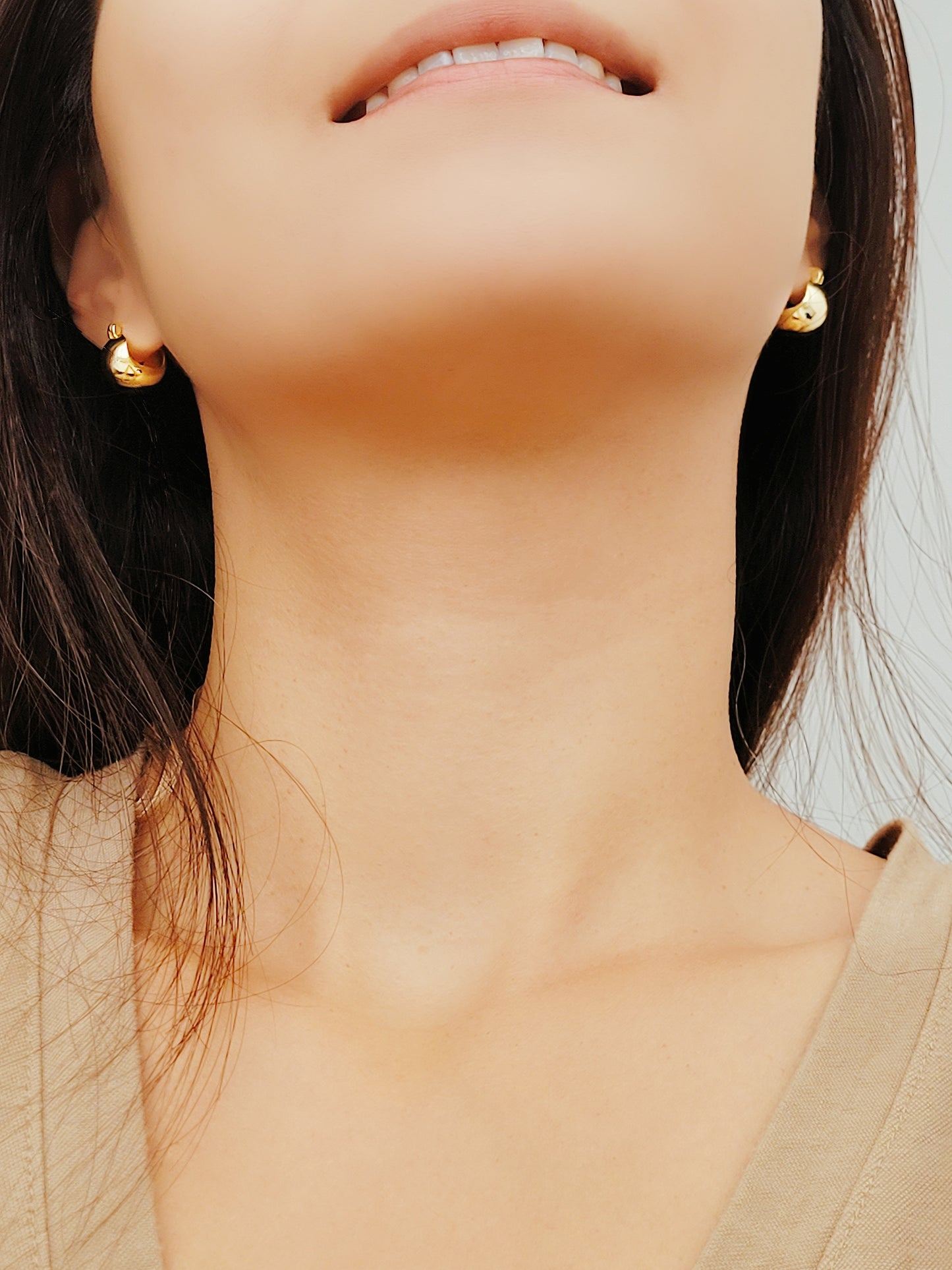 Ball hoop earrings