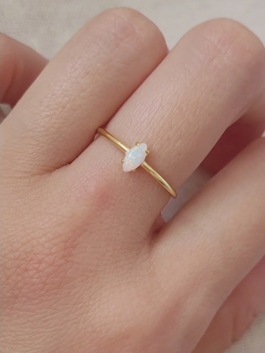 gold marquise opal ring
