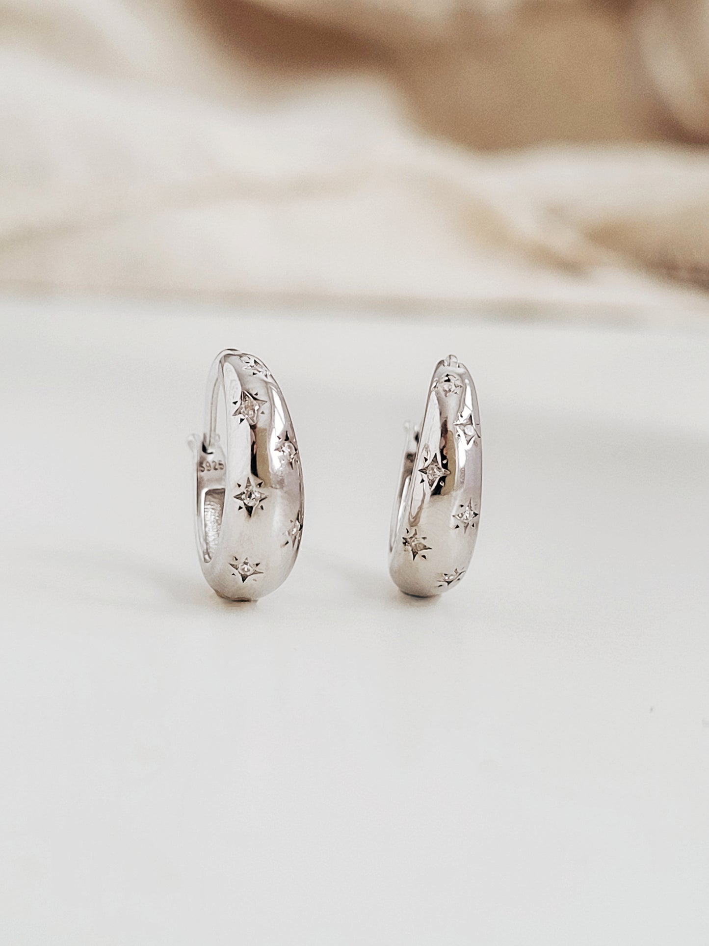 Celestial Star Chunky Hoop Earrings