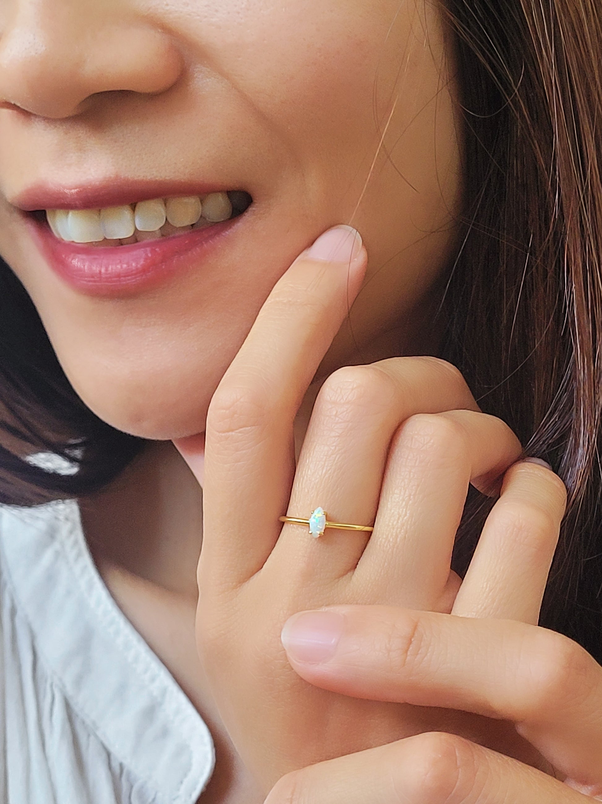 gold opal ring