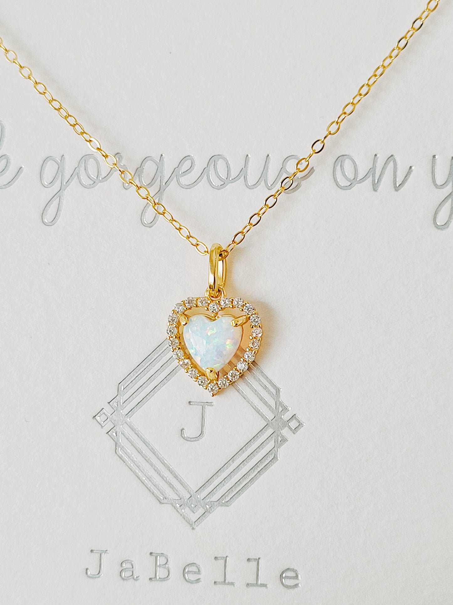 Dainty Heart Opal Necklace