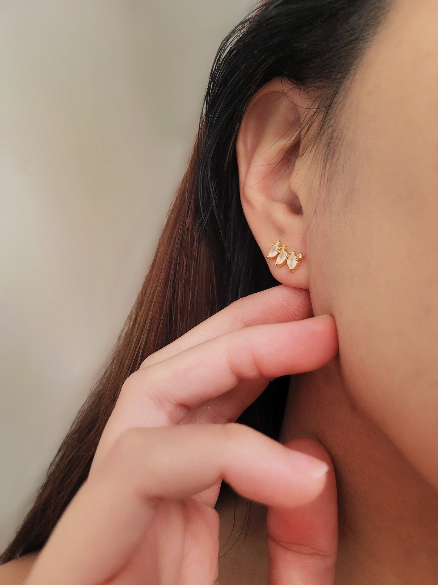 Moonstone Stud Earrings