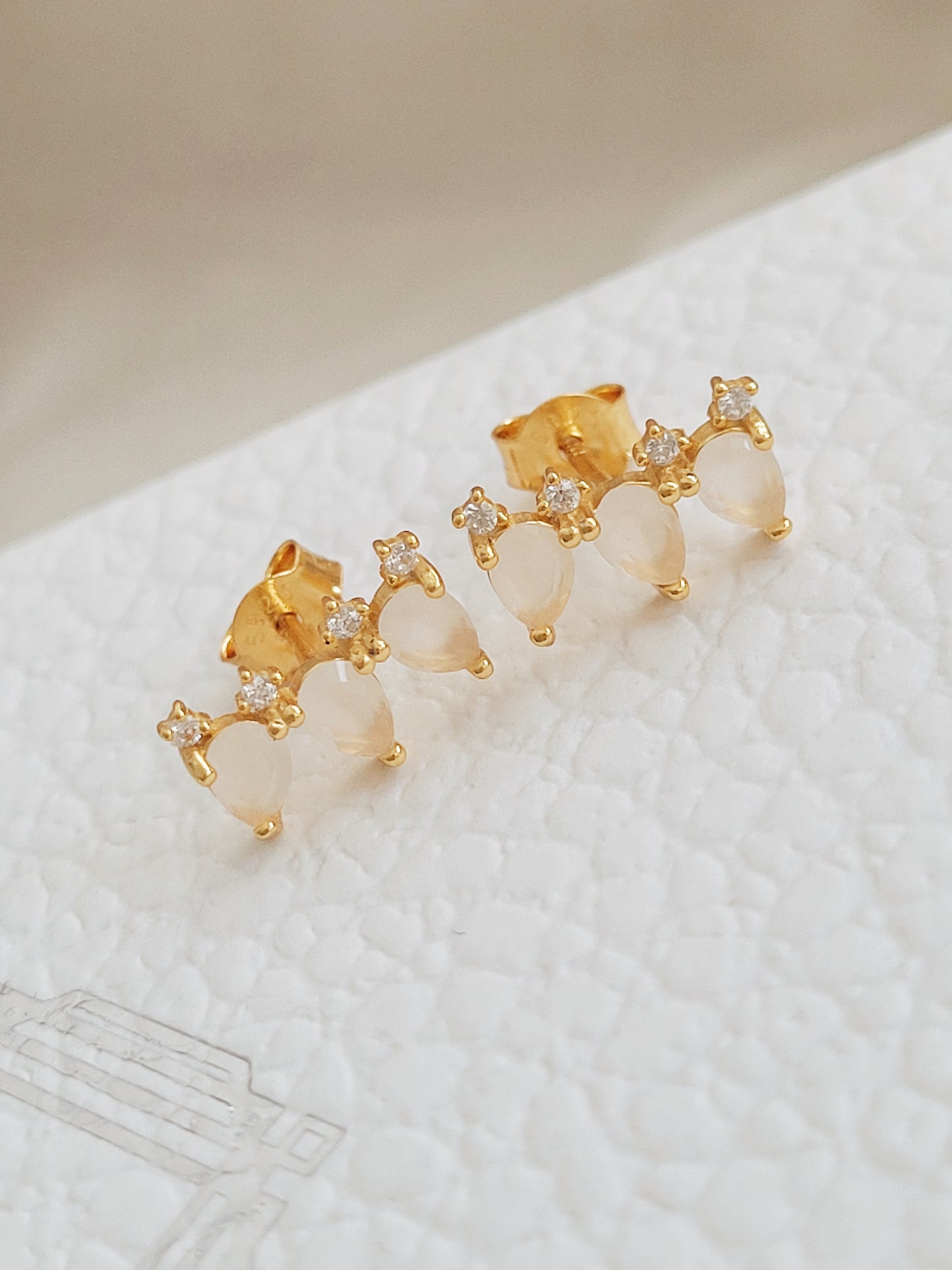Moonstone Stud Earrings