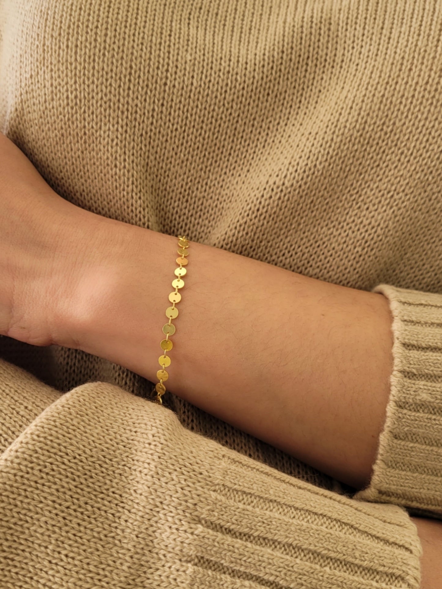Gold Disc Bracelet