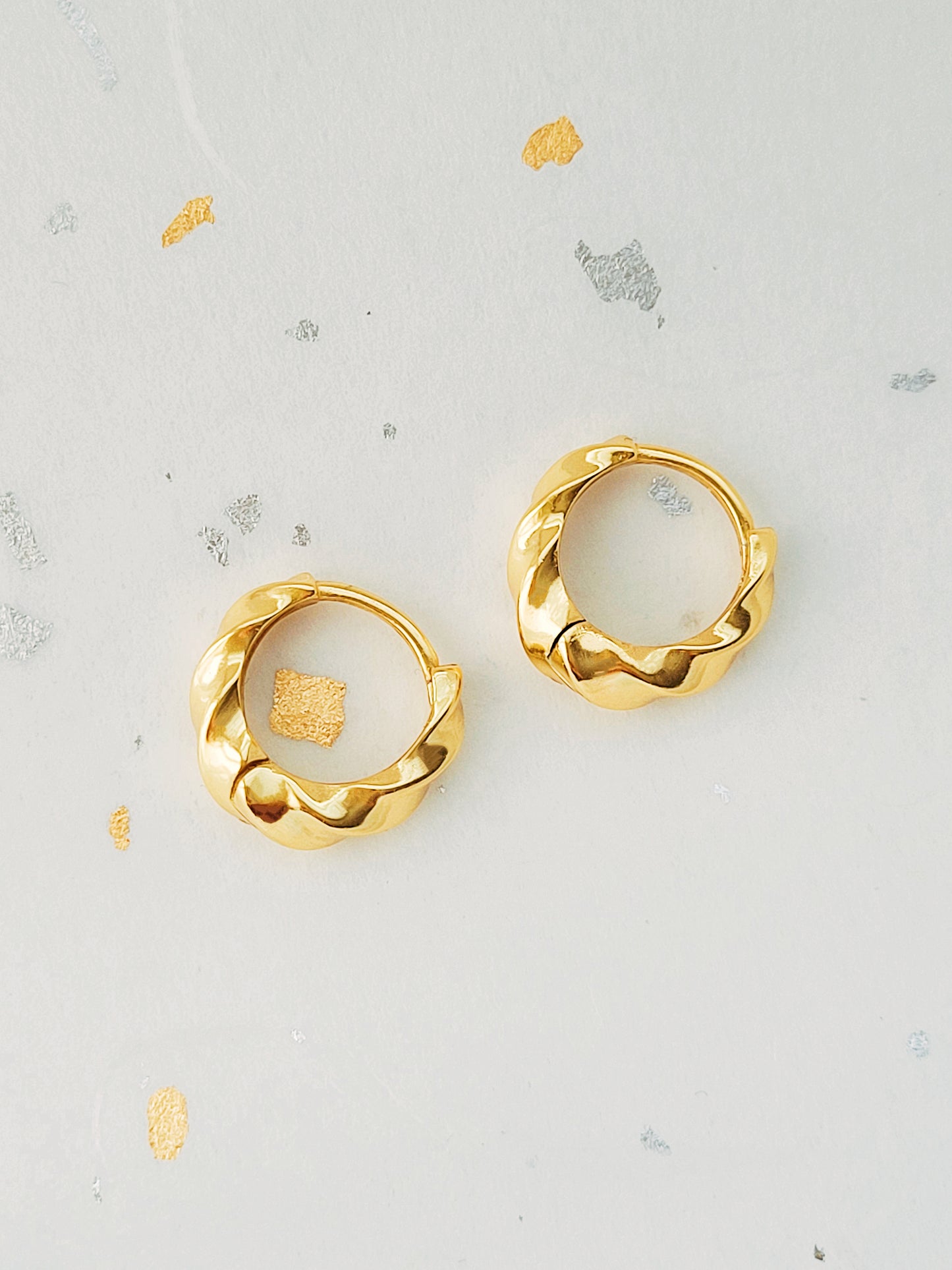 Thick Twist Hoop Earrings