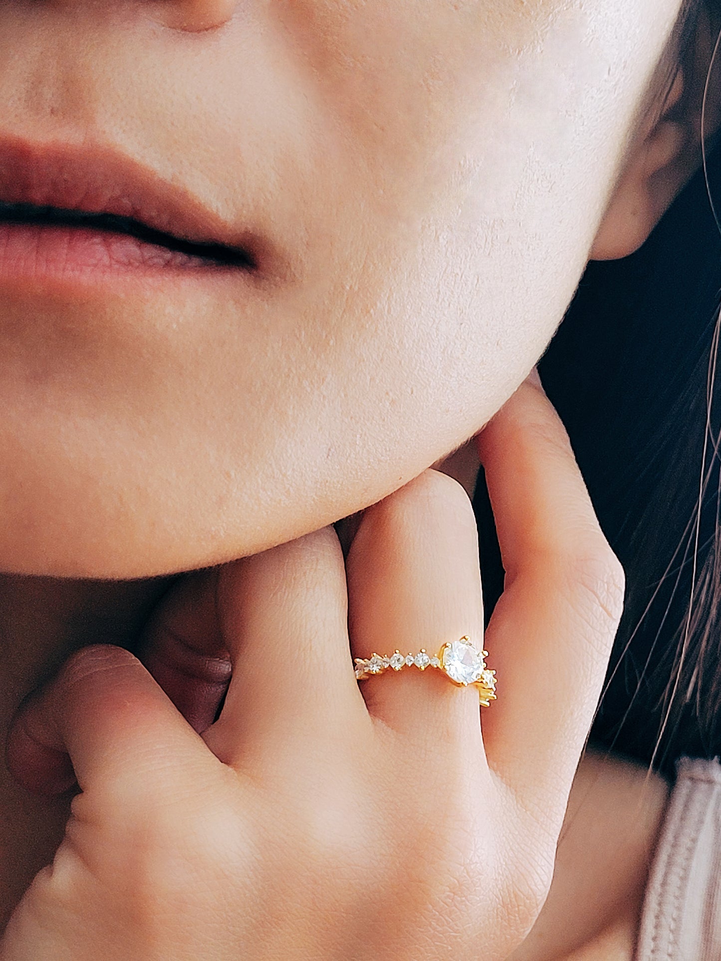Dainty Solitaire Diamond Ring