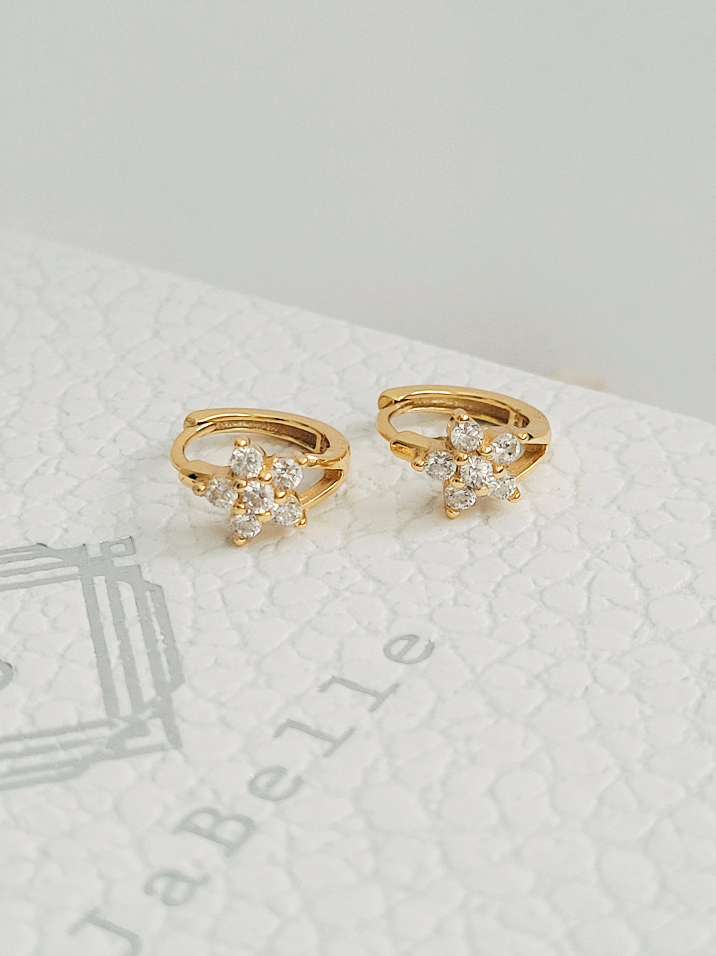Flower Huggie Hoops