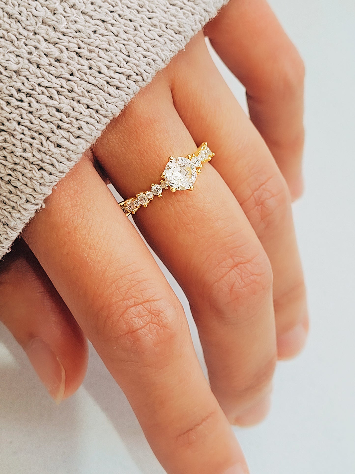 Dainty Solitaire Diamond Ring