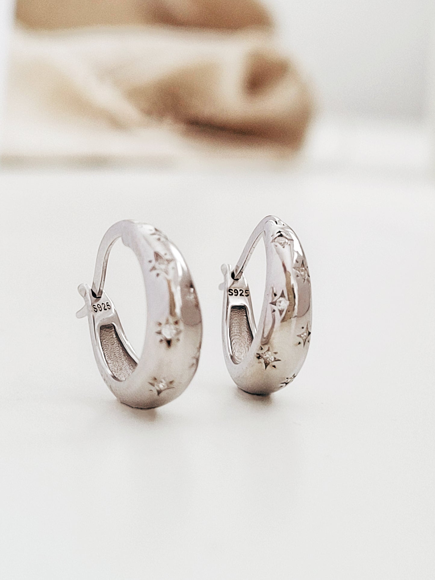Celestial Star Chunky Hoop Earrings