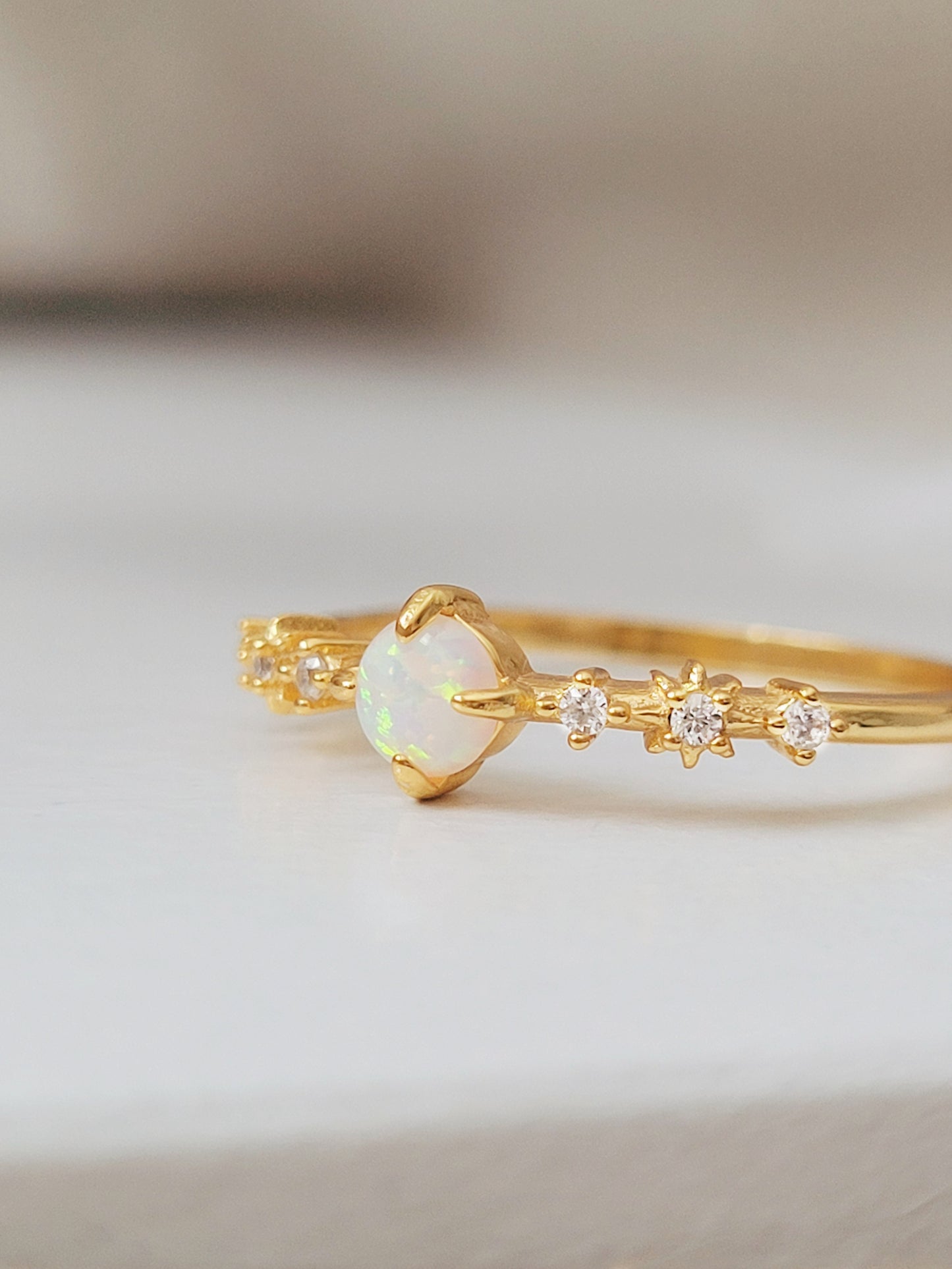 Round Opal Ring