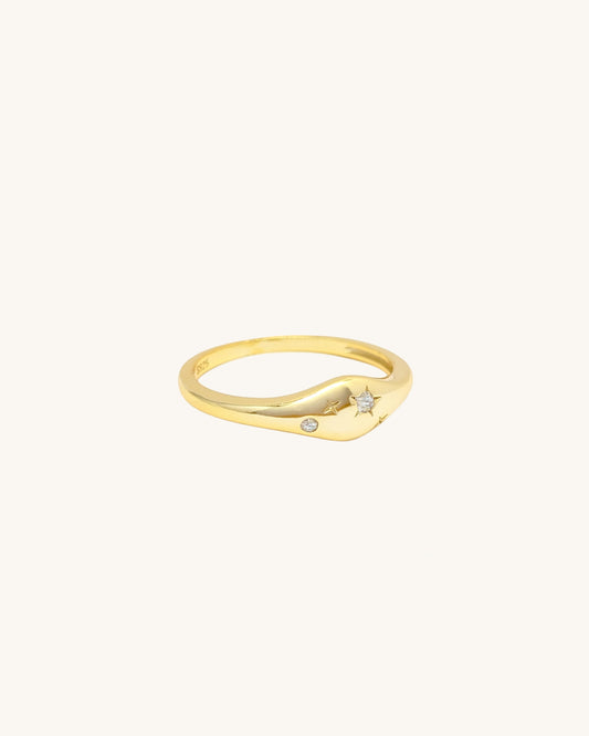 Aries jewellery constellation ring with zodiac stone