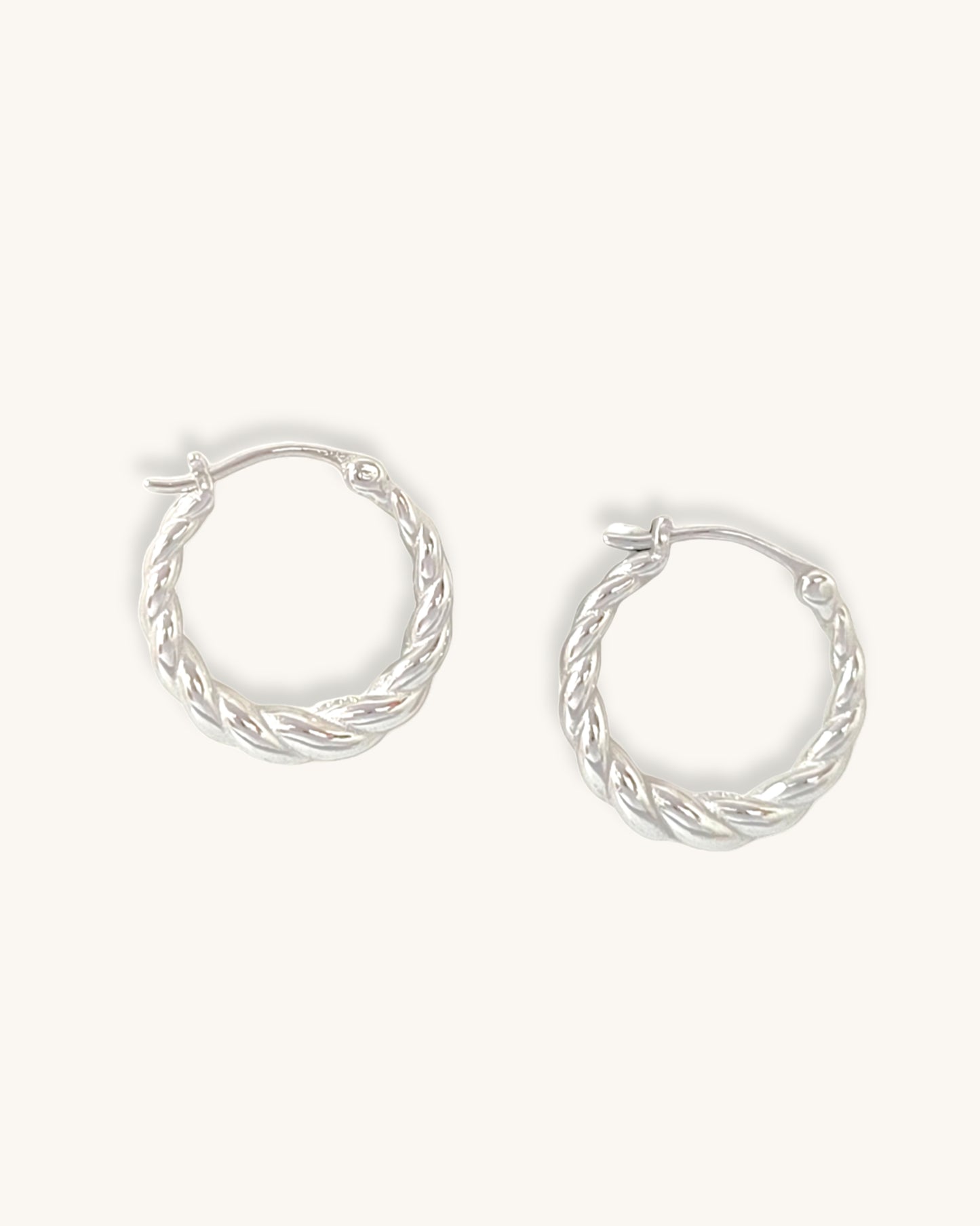 Silver Twisting Hoops