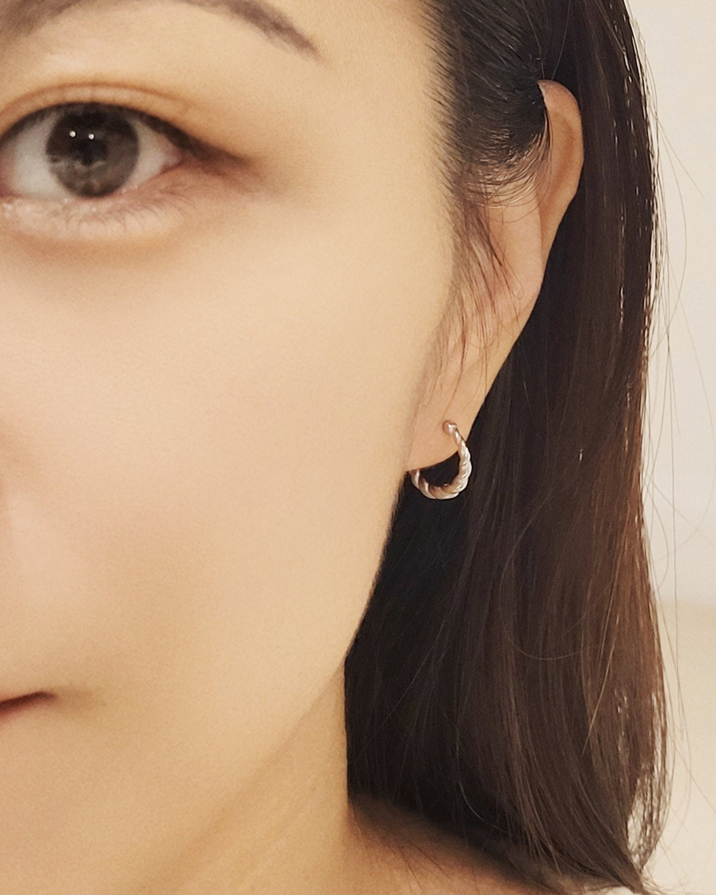 Silver Twisting Hoops