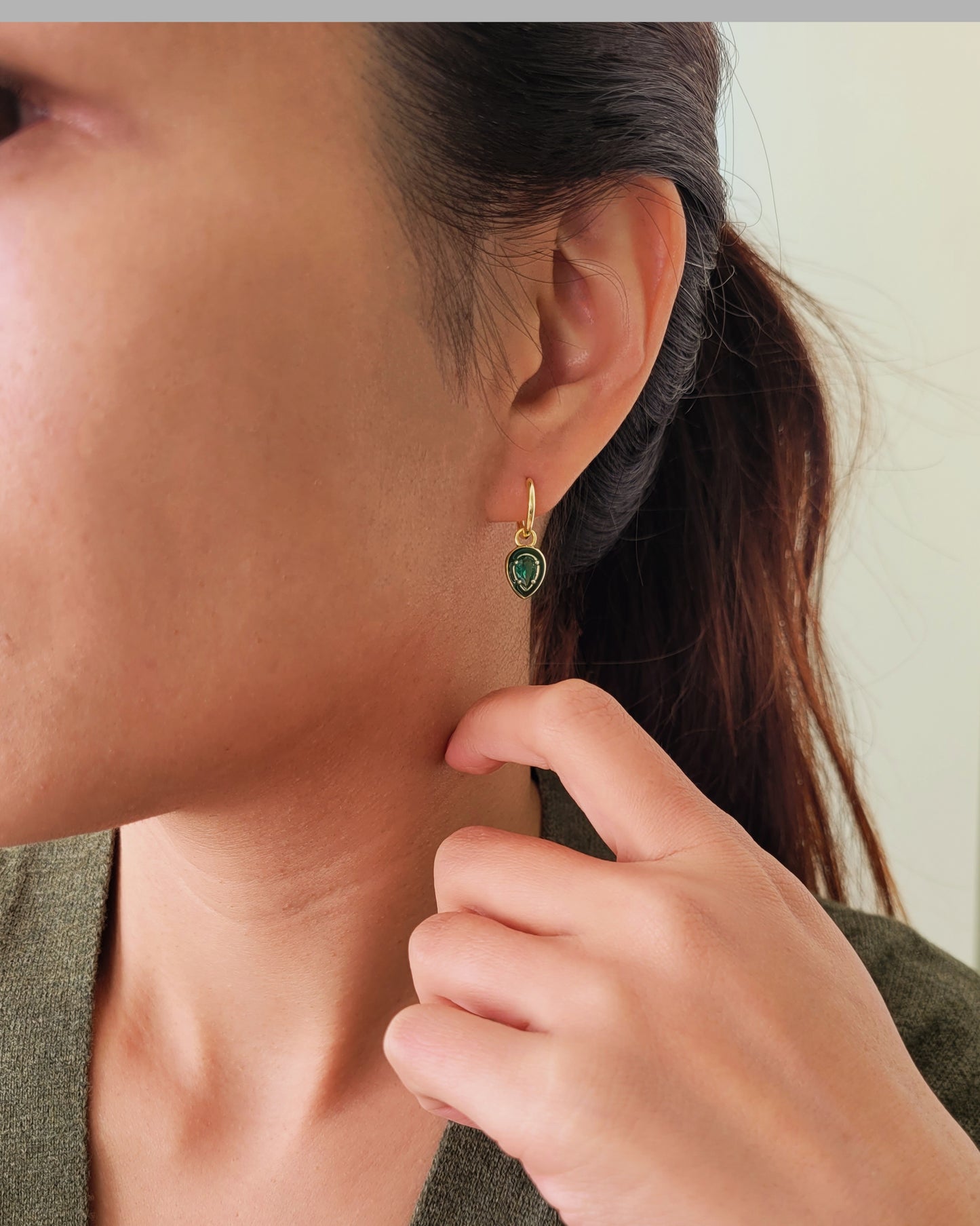 Green Teardrop Huggies
