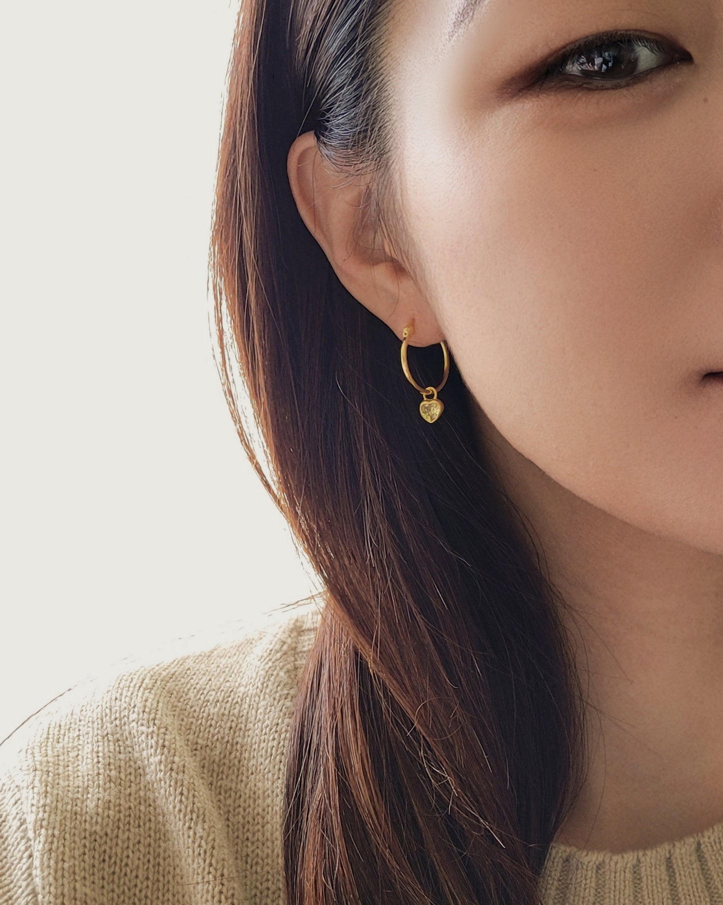 heart hoops earrings