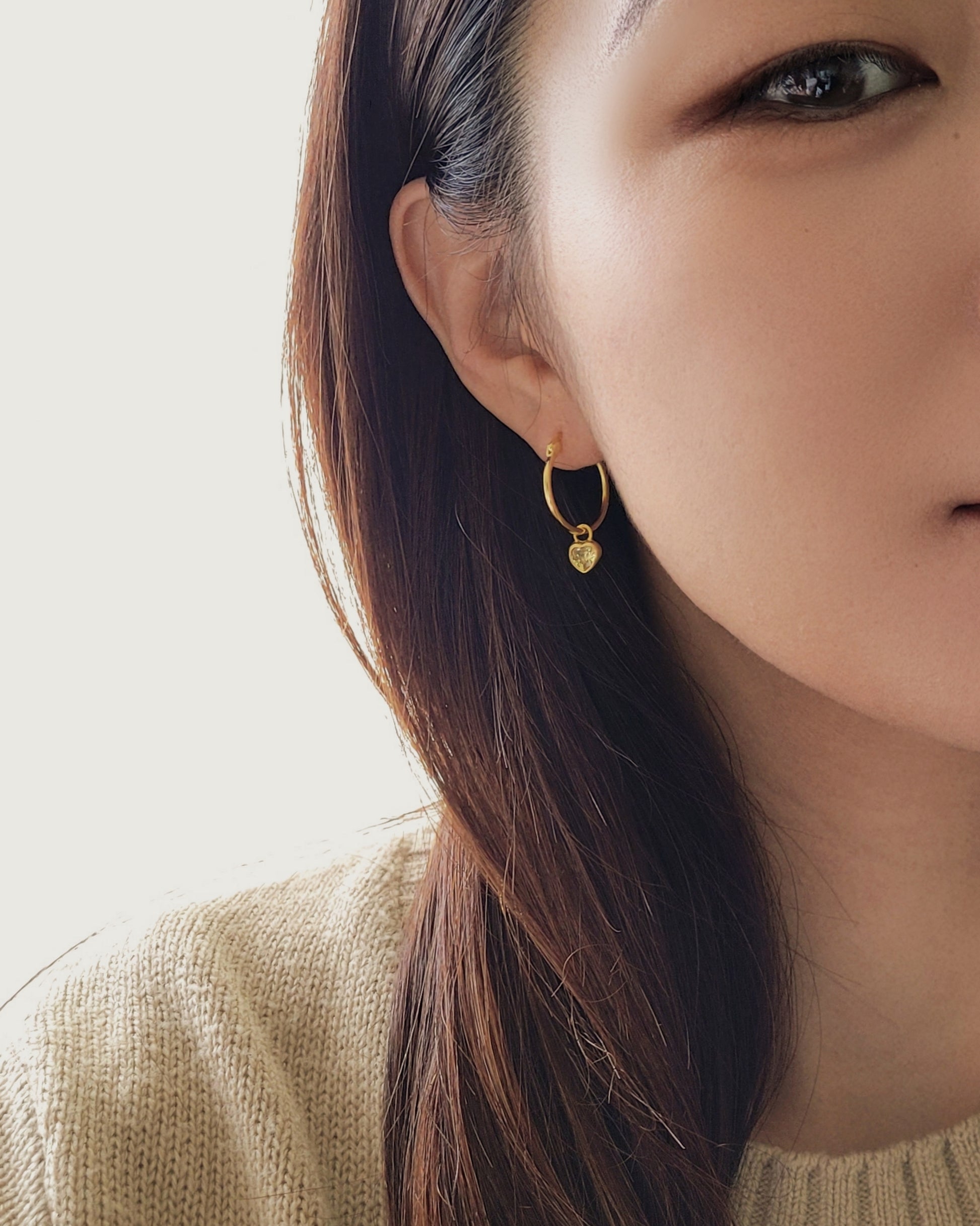 heart hoops earrings