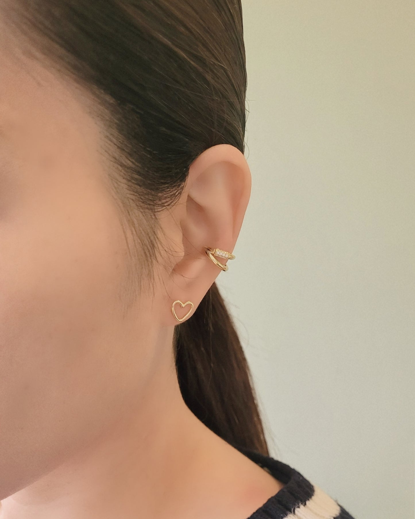 Open Heart Ear Studs