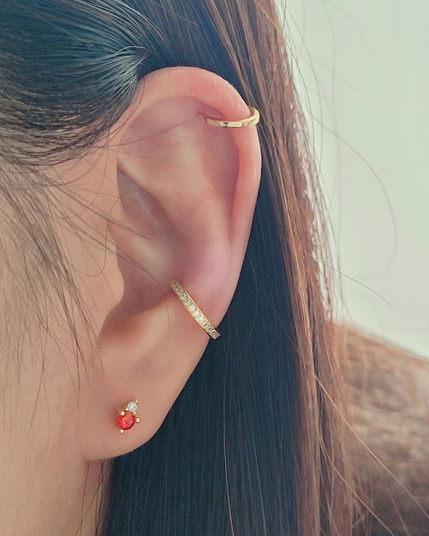 January Birthstone Stud Earrings with Garnet CZ