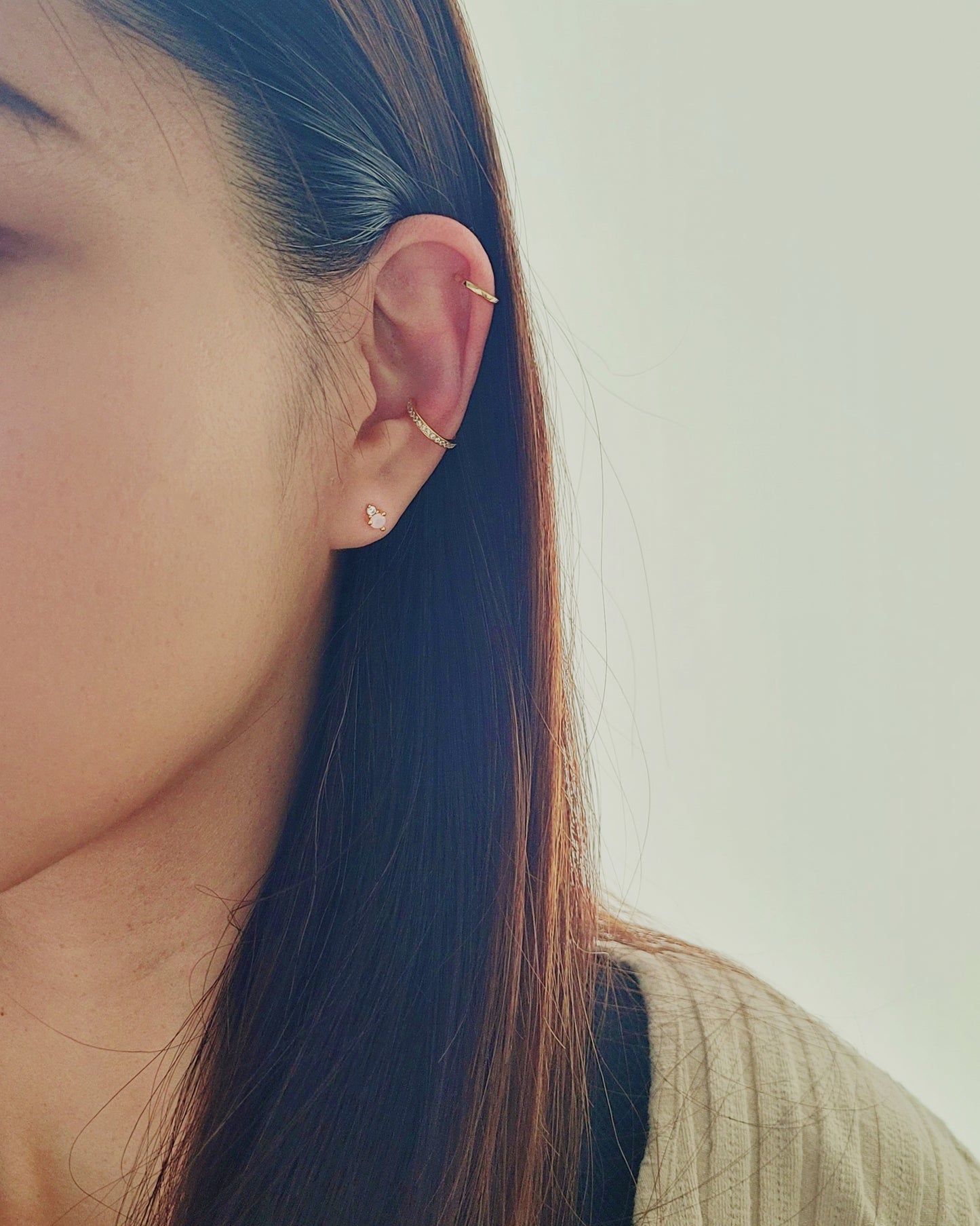 June Birthstone Stud Earrings with Moonstone CZ