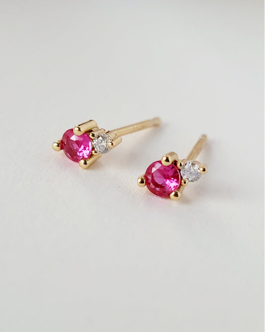 Birthstone earrings July Ruby