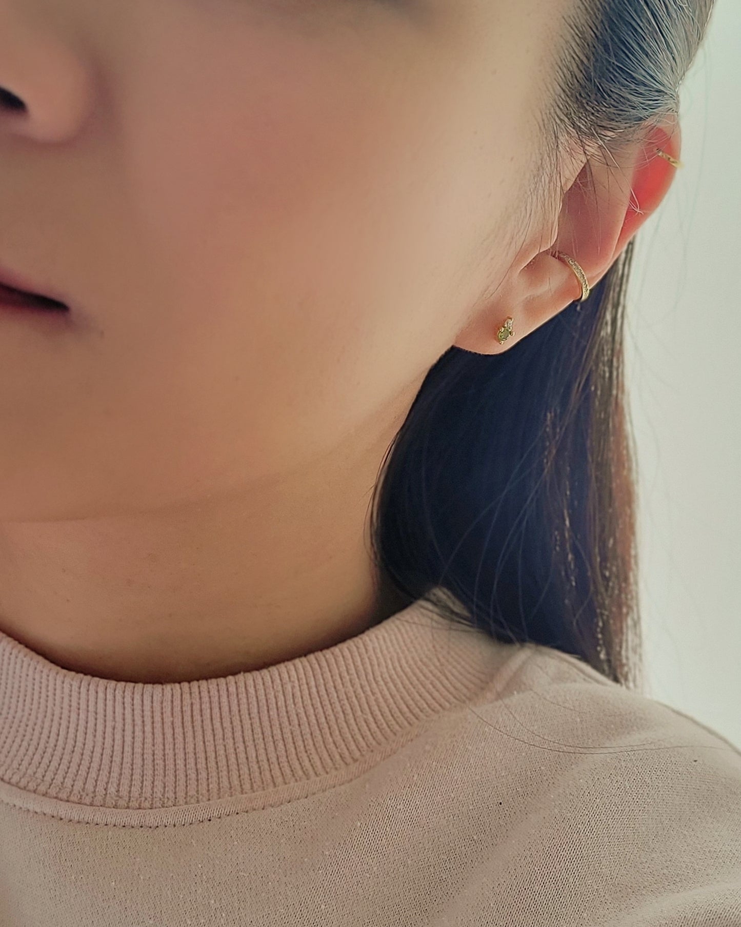 Gold August Birthstone stud earrings UK