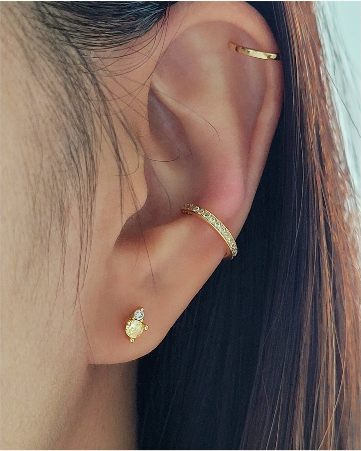 November Birthstone Stud Earrings with Citrine CZ