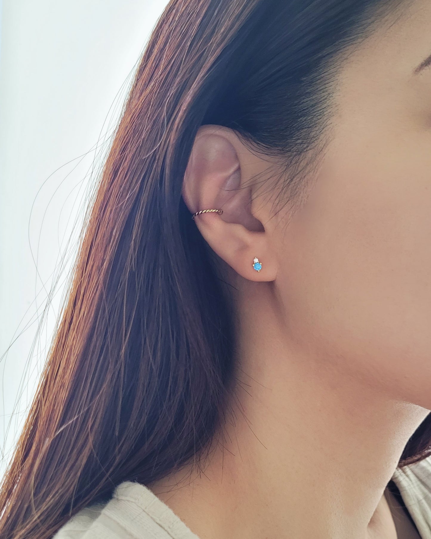 December Birthstone Stud Earrings with Tanzanite CZ