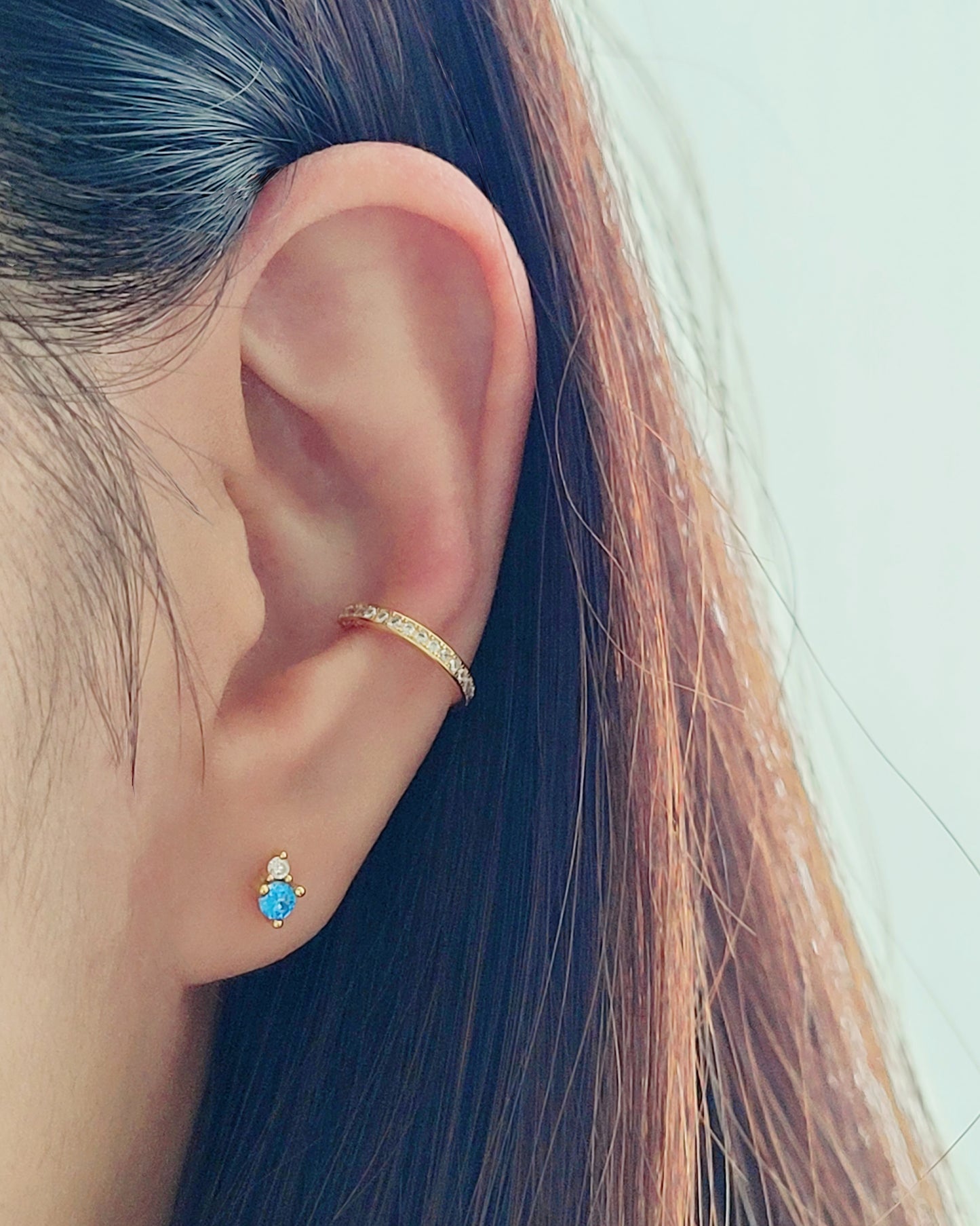 December Birthstone Stud Earrings with Tanzanite CZ