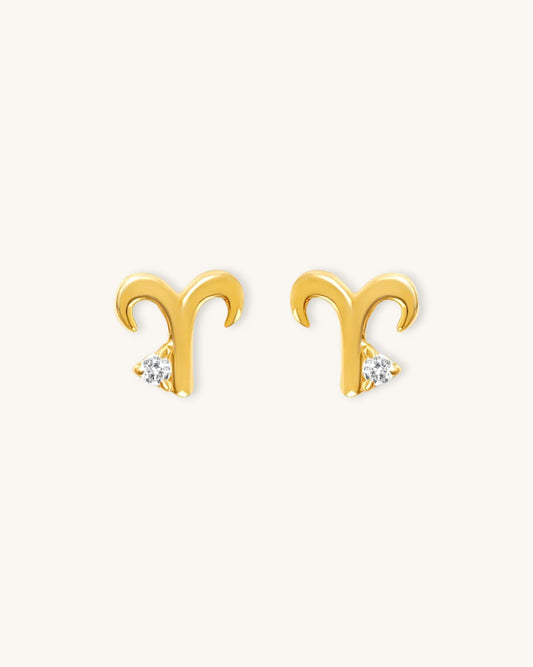 Starry Zodiac Sign Earrings · Aries