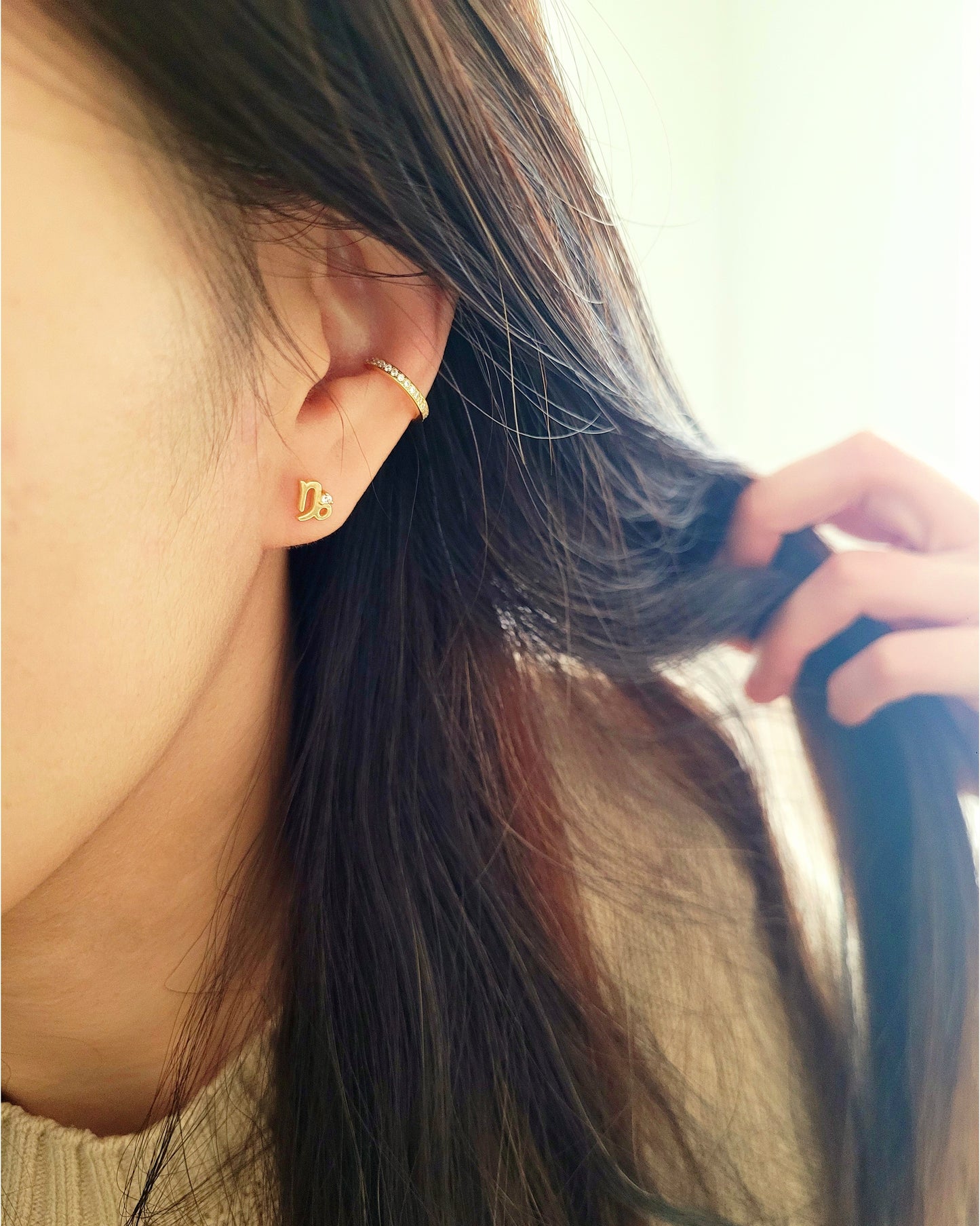 Starry Zodiac Sign Earrings · Capricorn