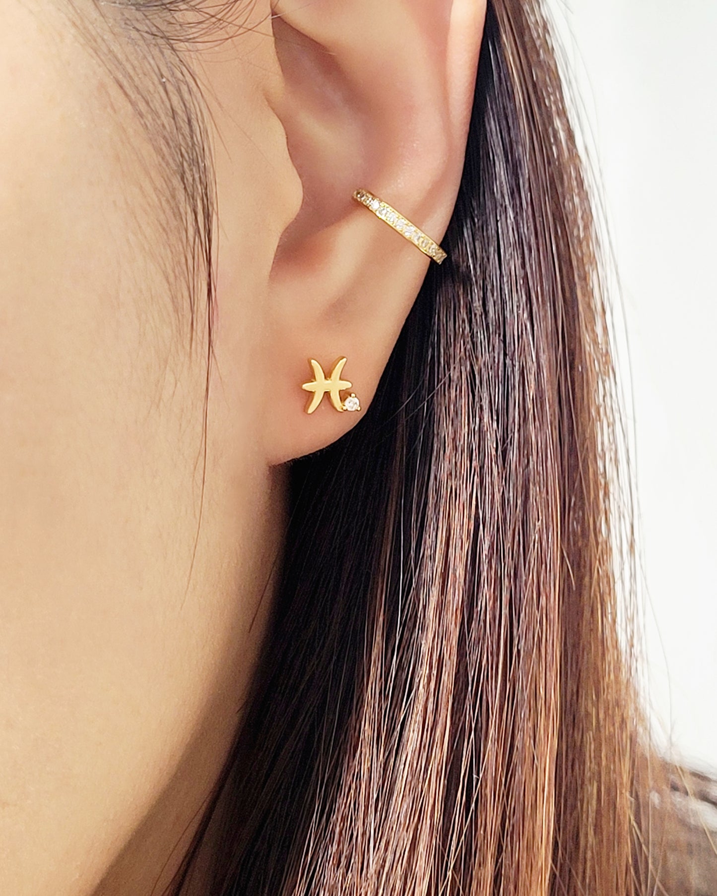 Starry Zodiac Sign Earrings · Pisces