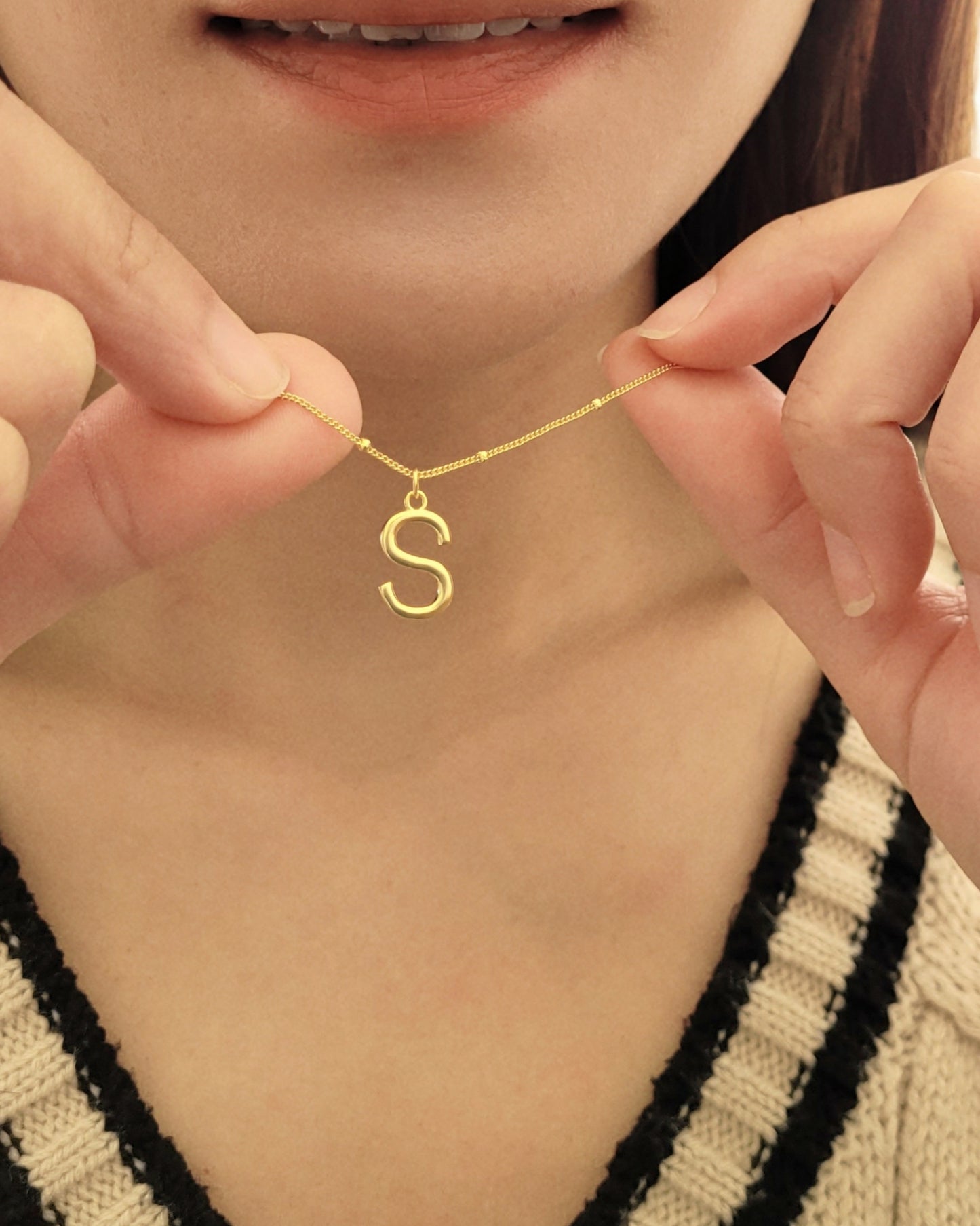 sterling silver initial necklace