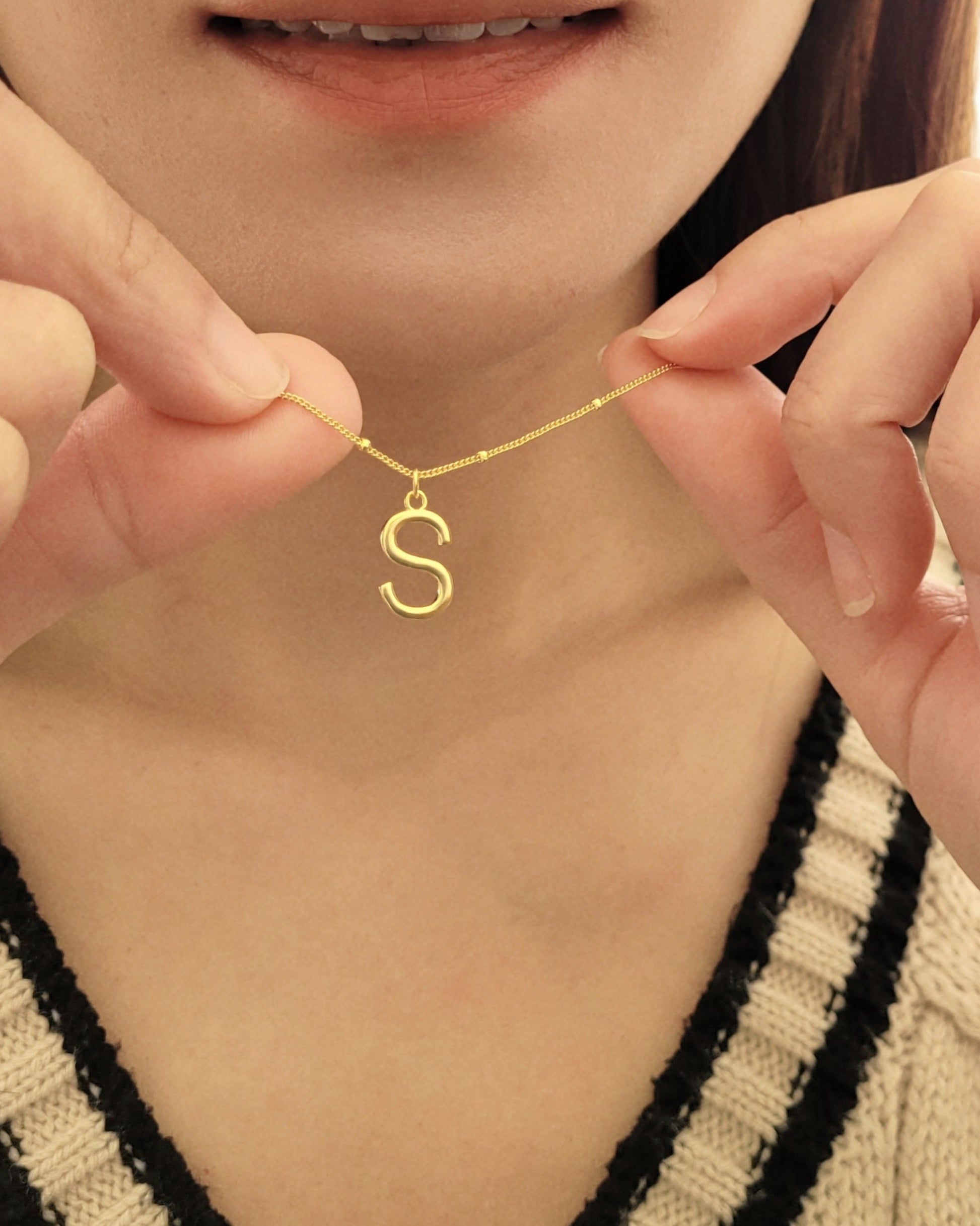 sterling silver initial necklace