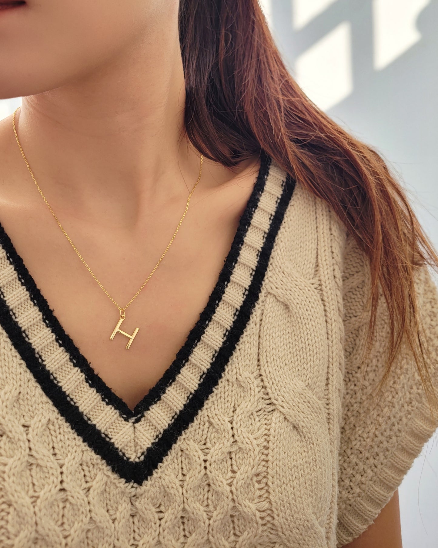 initial H necklace