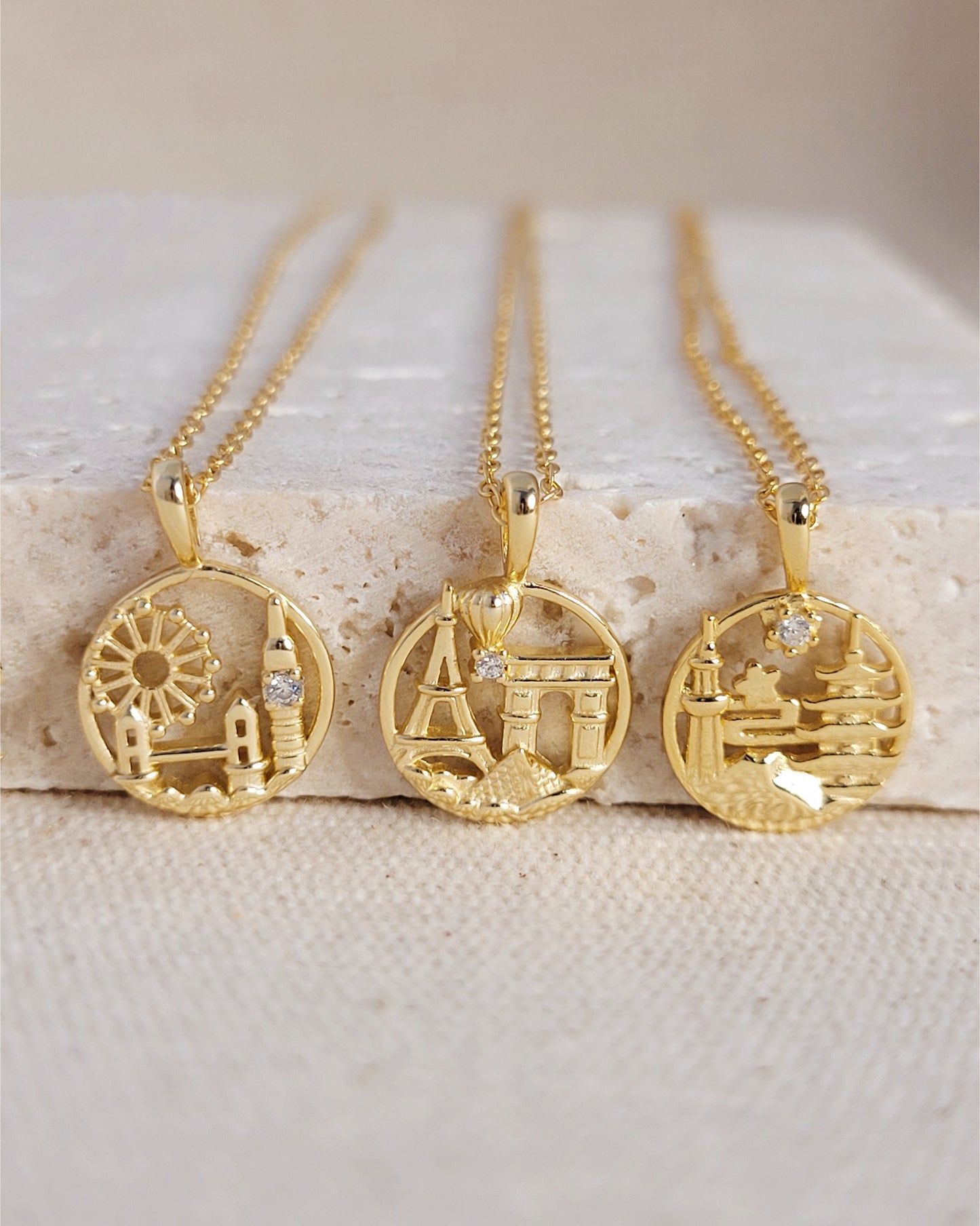 Gold Plated London Pendant Necklace