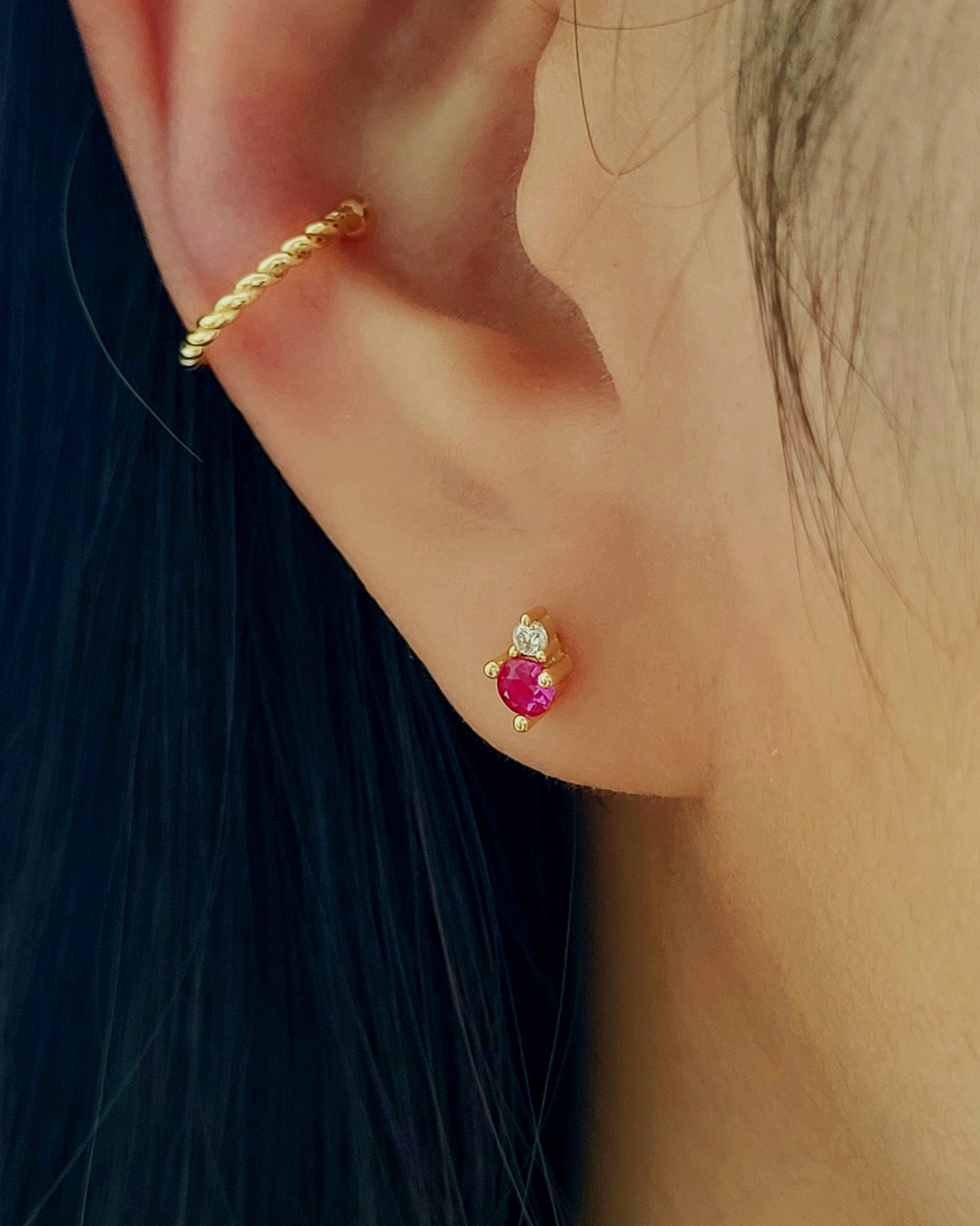 July Birthstone earrings Ruby