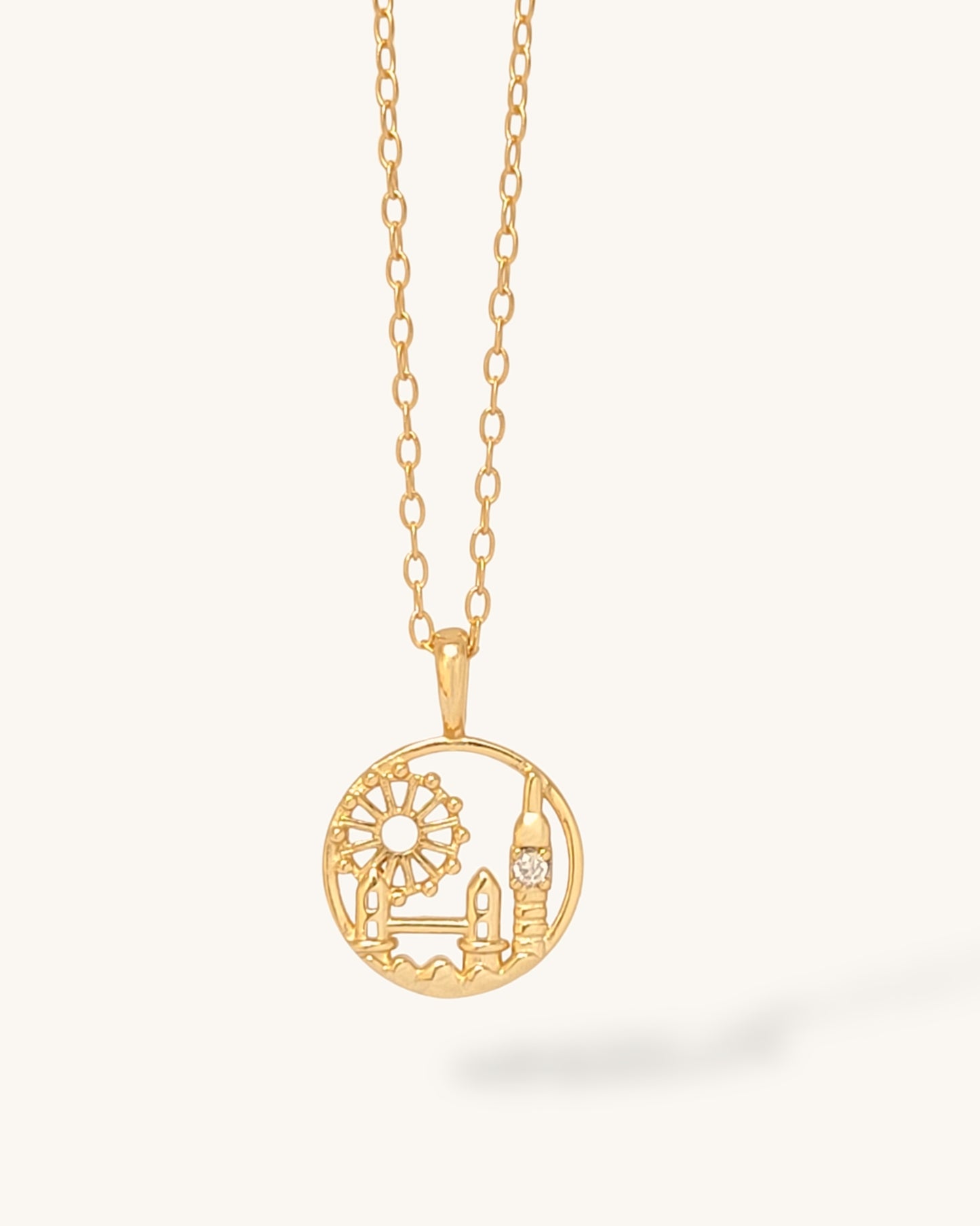 Gold Plated London Pendant Necklace